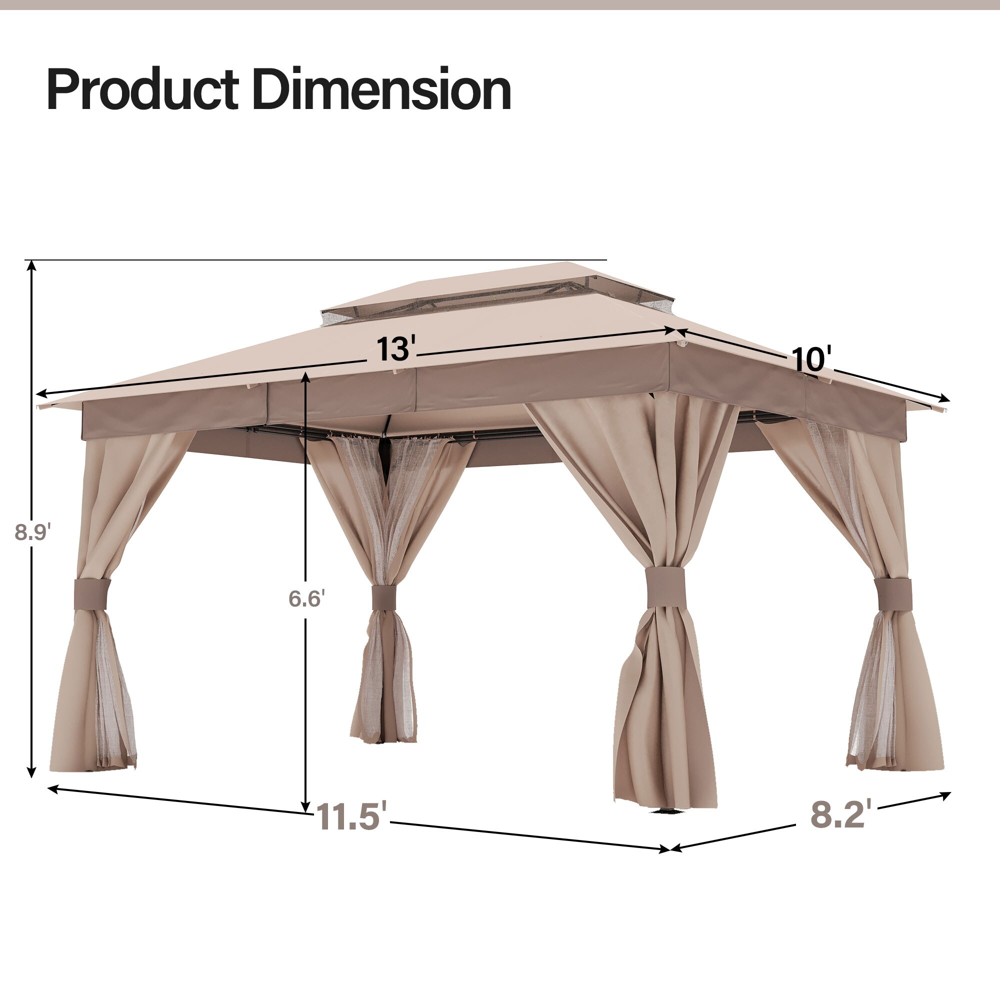 Yardgrace BSSGP002CPC1 Wood-Resin-Gazebos - View #3