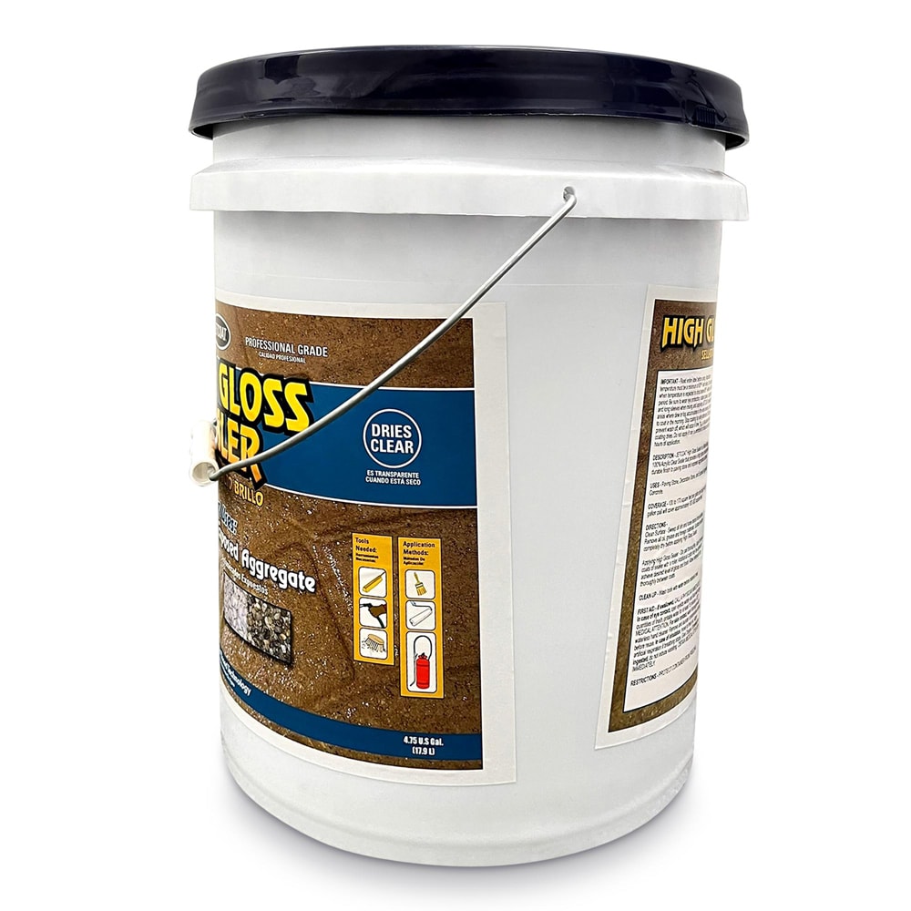 5 Gal. Clear Coat High Gloss Oil-Based Acrylic Topping Over Solid Sealer