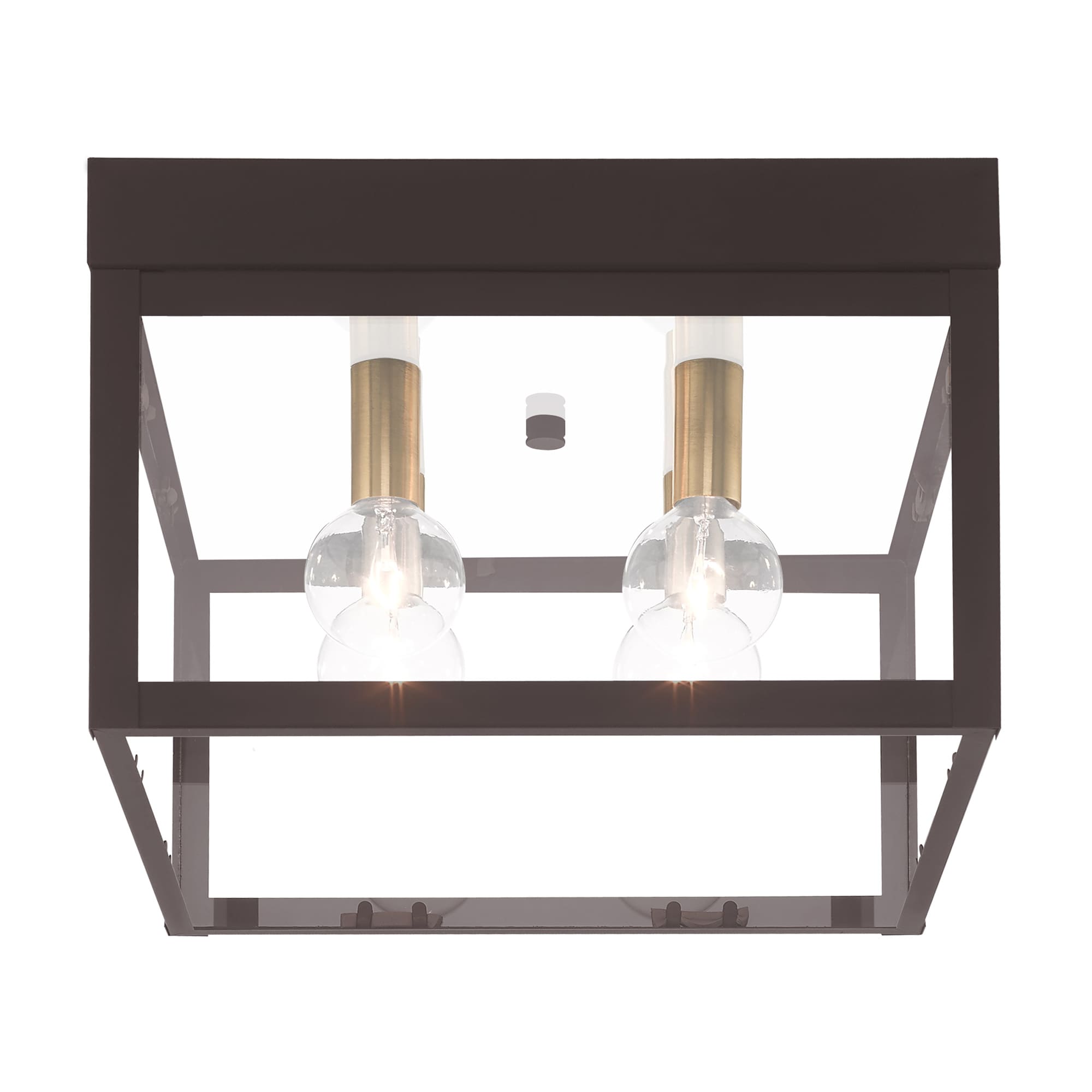 Bronze Nyack Clear Glass 4-Light Outdoor Ceiling Mount