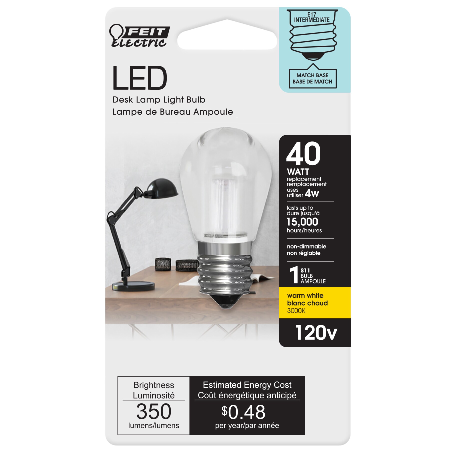 Feit Electric Intermediate screw base E17 Light Bulb at Lowes.com