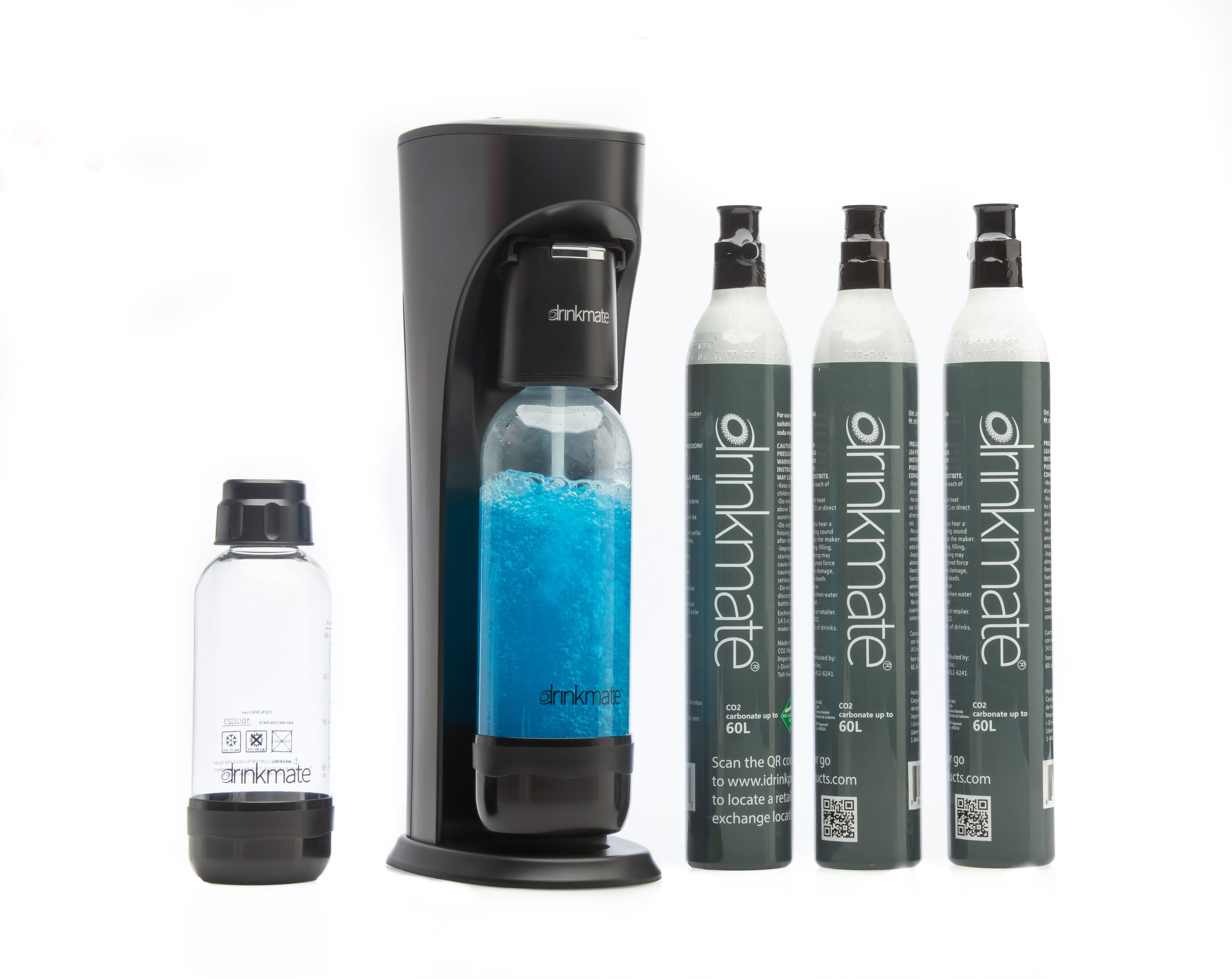 SodaStream Jet Sparkling Water Maker w/ 60L CO2 Cylinder & Reusable,  BPA-Free Bottle, Metallic Black