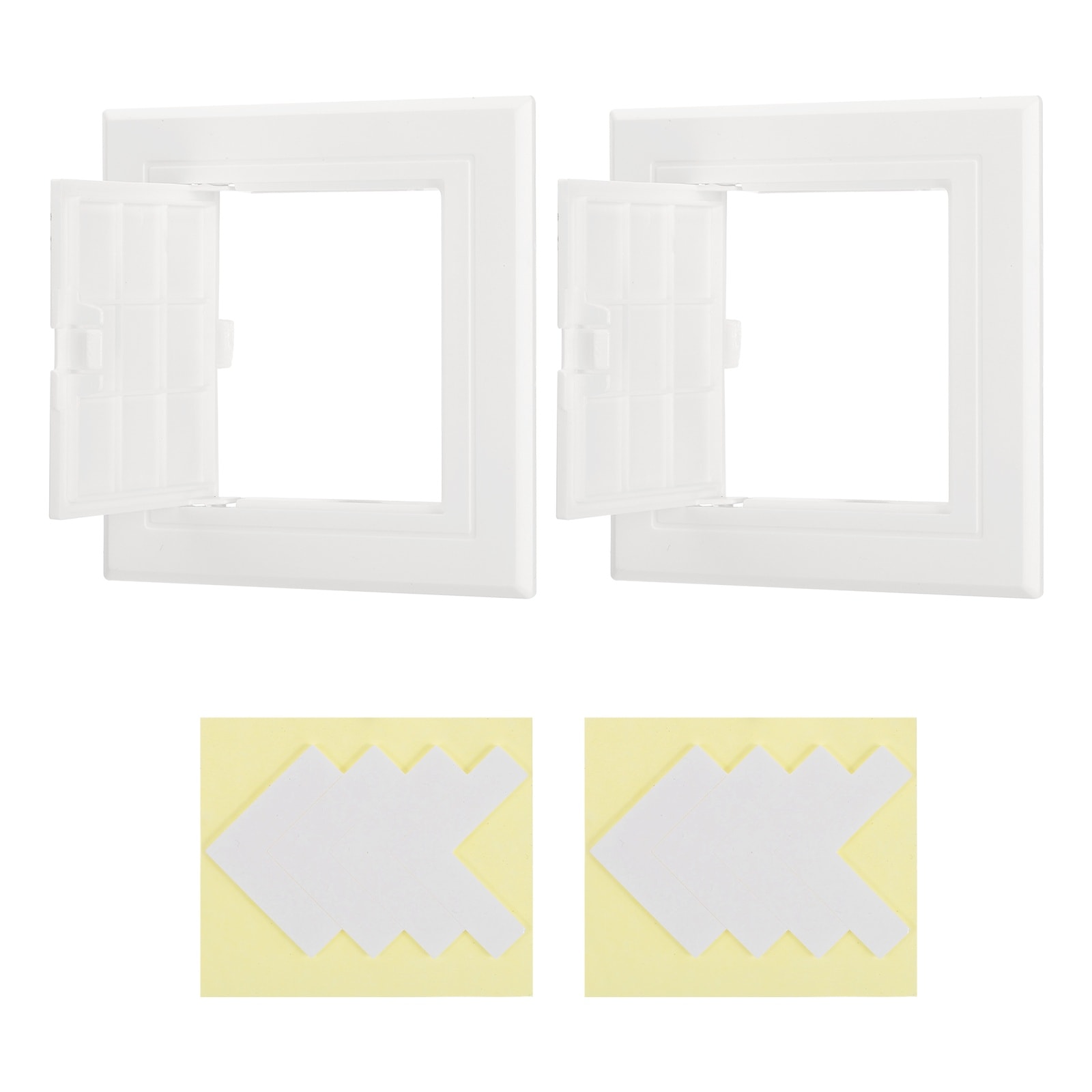 PATIKIL Access Panel for Drywall 4x4inch 2 Set ABS Plastic Wall Hole Cover Access Door with Double-sided Tape for Wall Ceiling Electrical White #S26012800UX3488