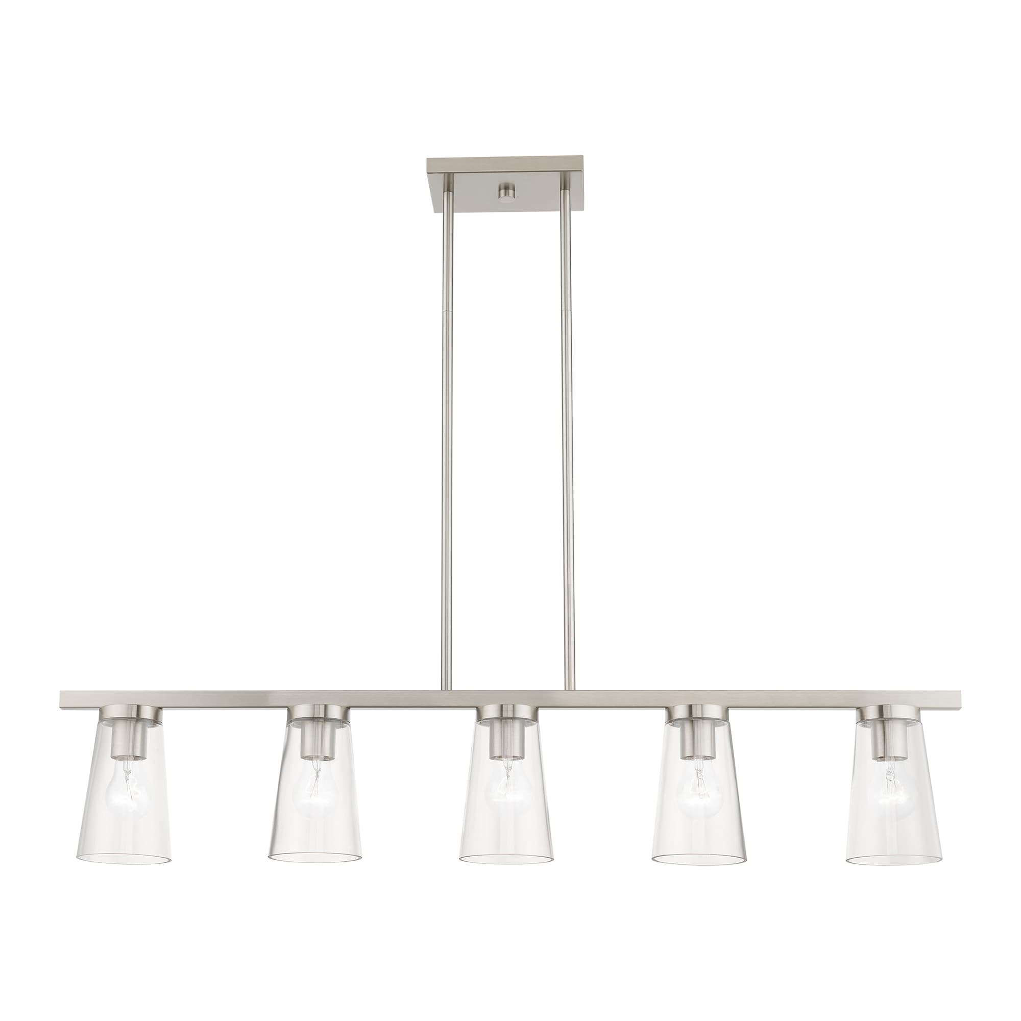 Brushed Nickel 5-Light Chandelier with Clear Glass Shades