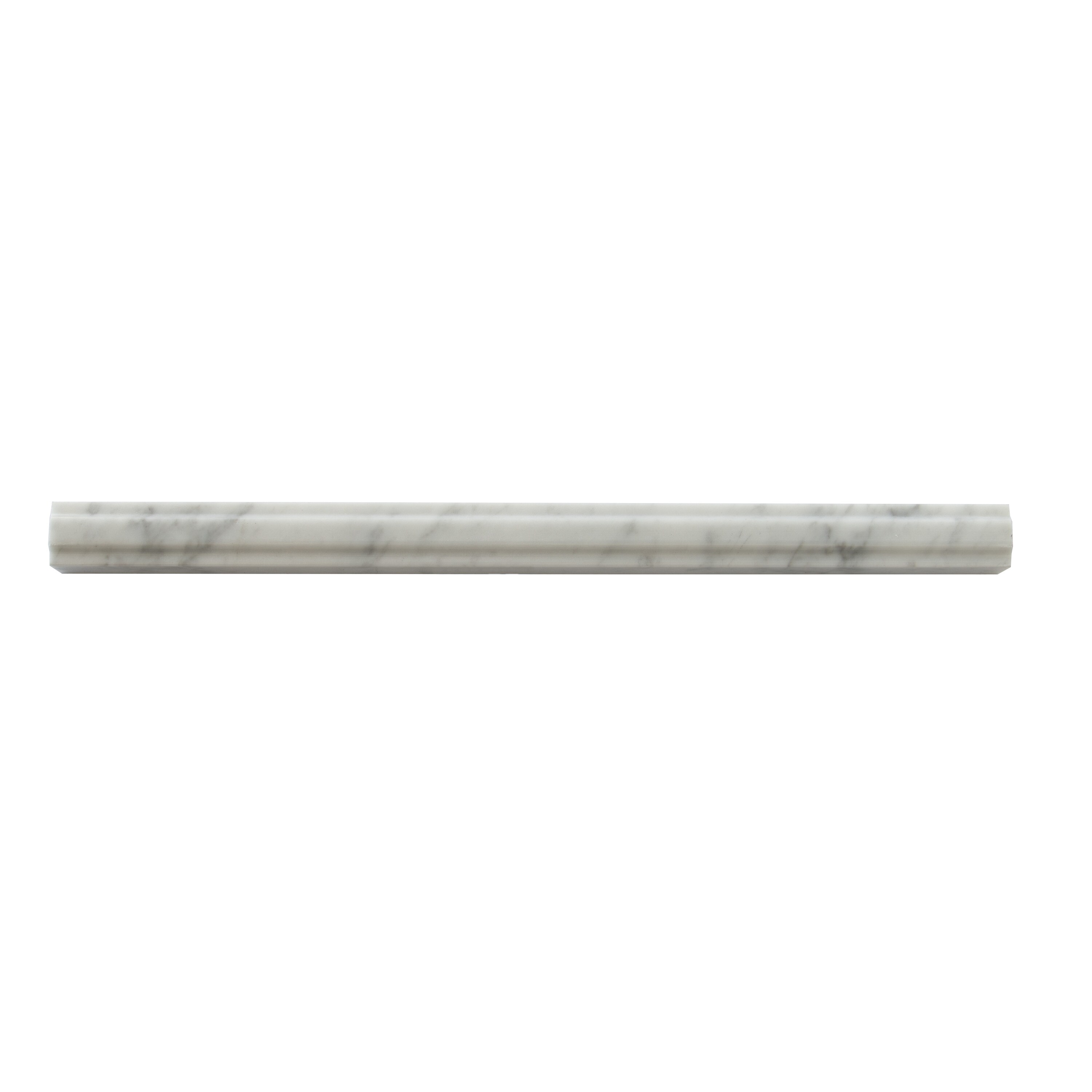Apollo Tile APLMCA884PA Pearl White 1-in x 12-in Polished Marble Pencil Tile ( 0.667-Sq. Feet / Carton ) 10 -Pack