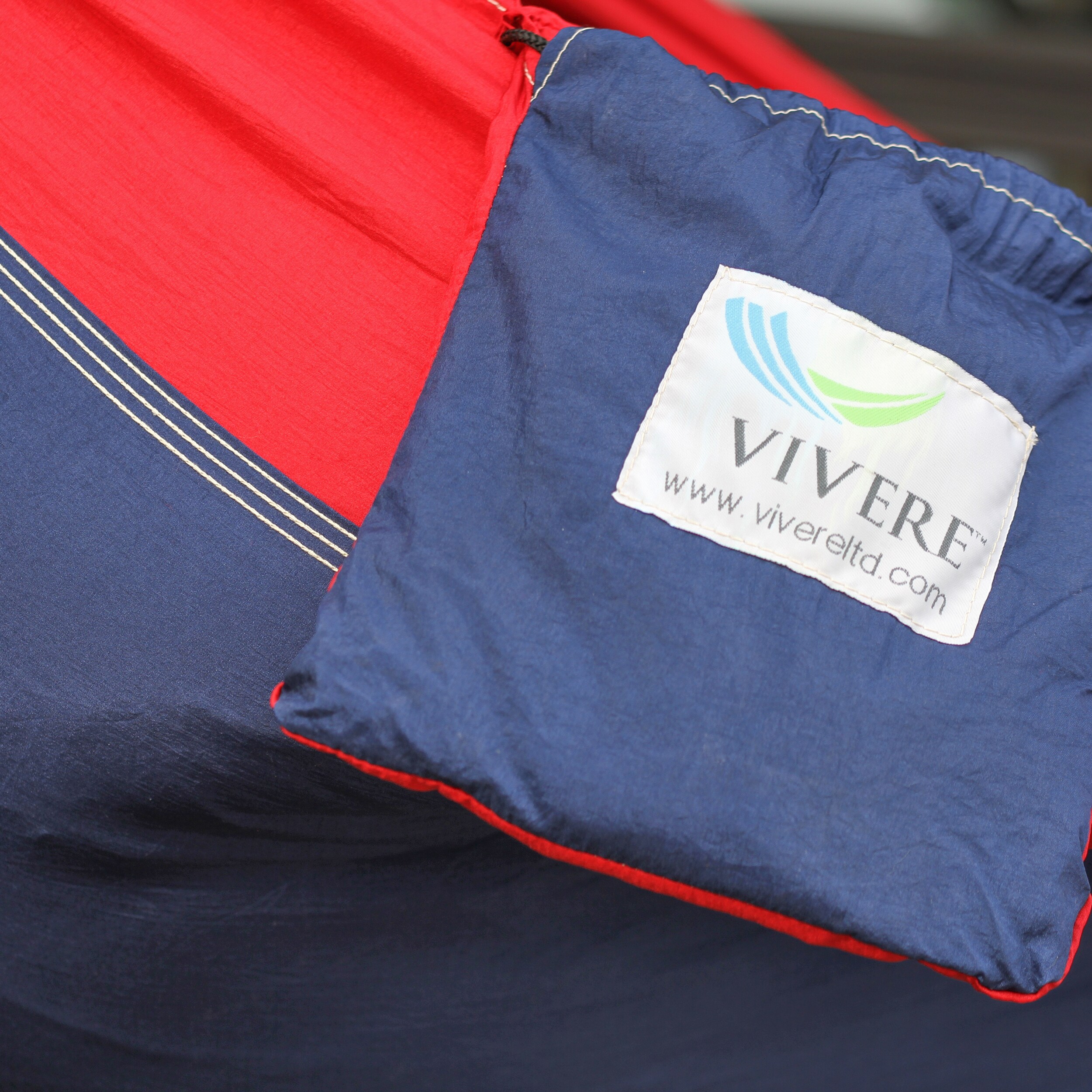 Vivere Double Navy and Red Nylon Hammock Bed