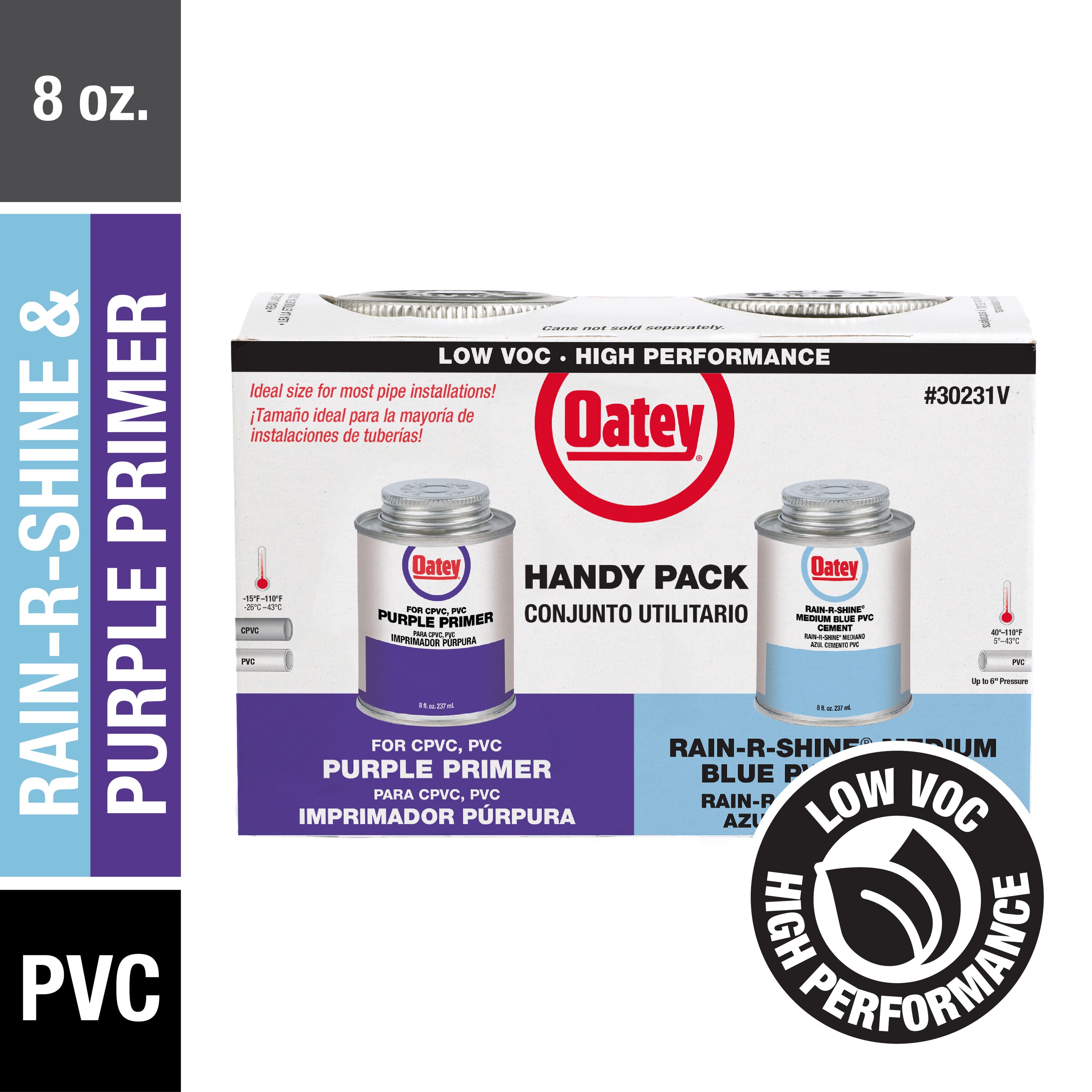 Oatey 30231LV Handy Pack 8-fl oz Purple and Blue PVC cement and primer