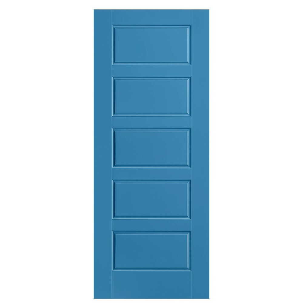 Masonite 1443892 Riverside 32-in x 80-in Blue Heron 5-panel equal Smooth Hollow core Prefinished Molded composite Slab Door