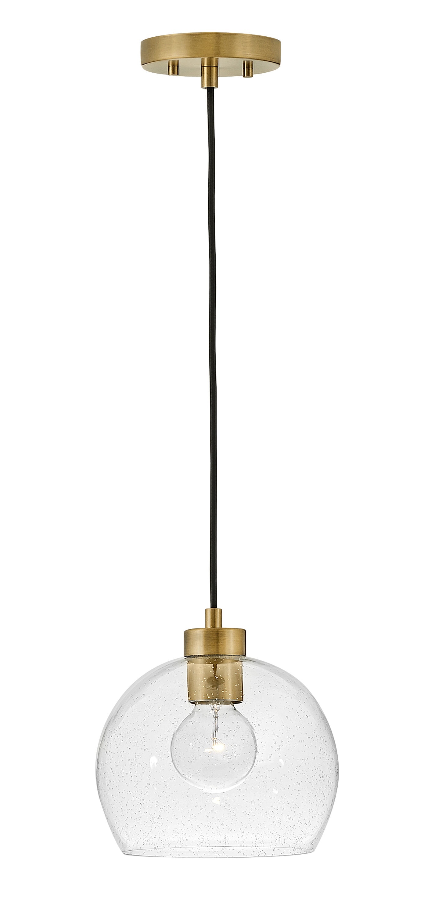 Lark 83017LCB Rumi Lacquered Brass Modern/contemporary Seeded glass Globe Mini Hanging Pendant light