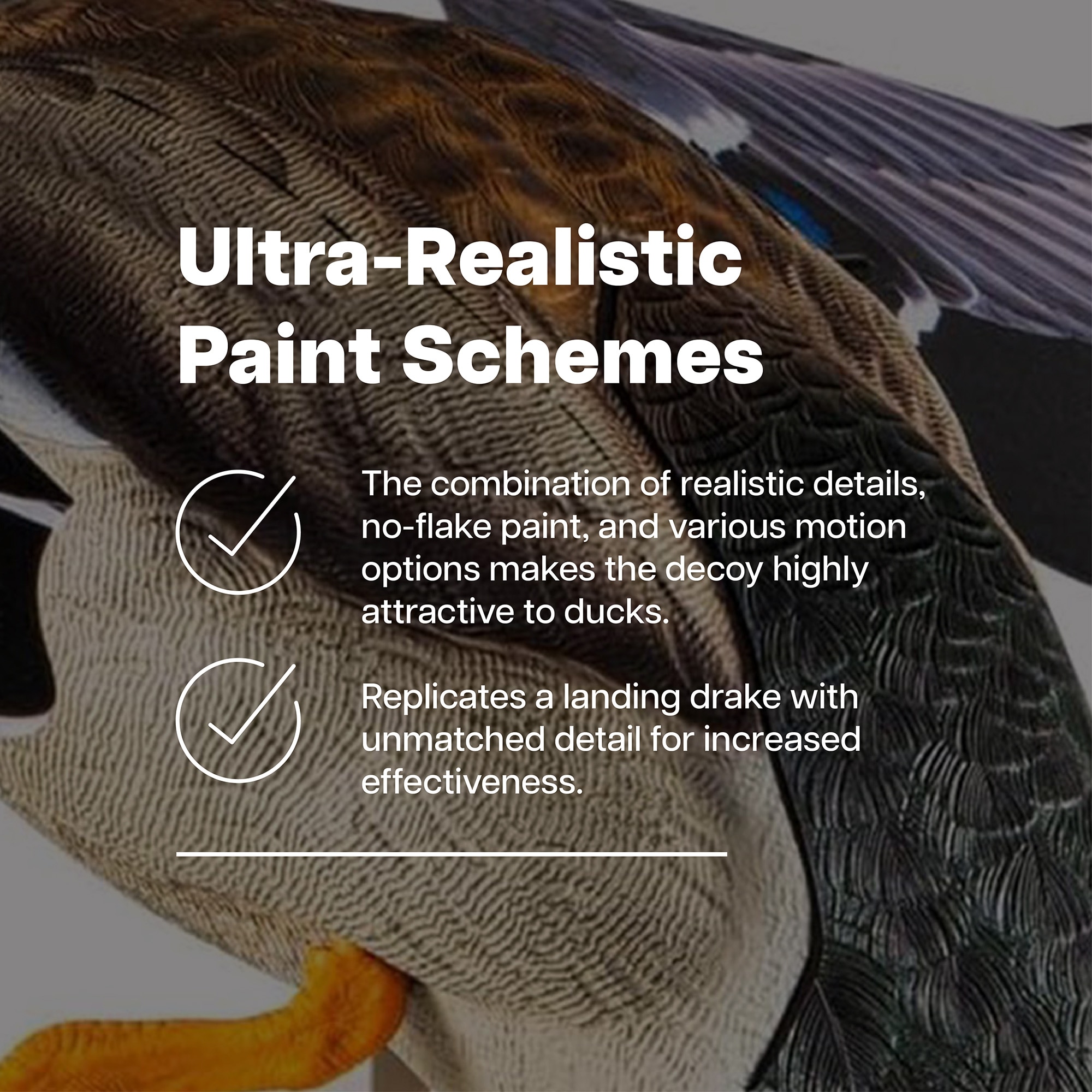 Realistic Mallard Duck Decoy with Spinning Wings