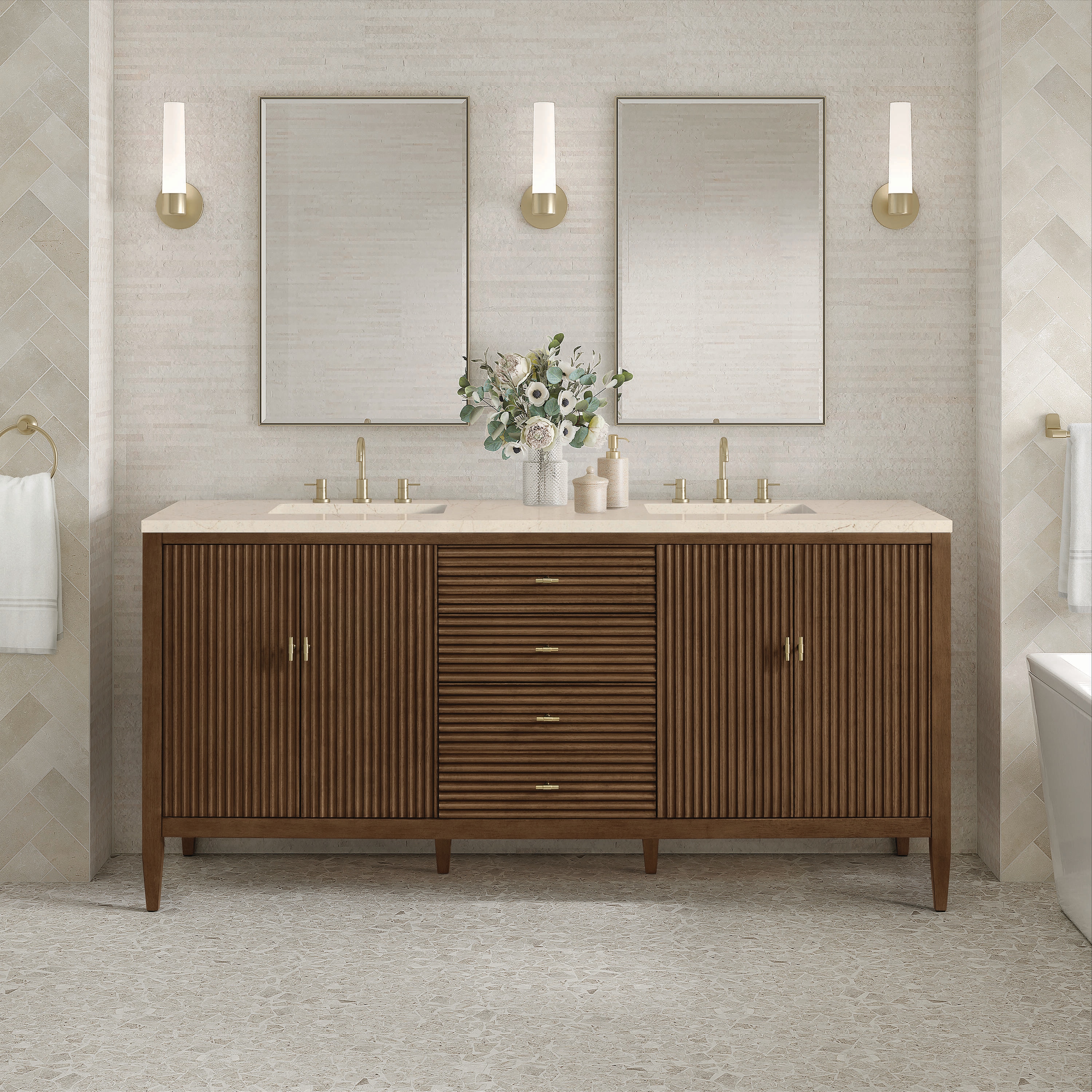 James Martin Vanities 485-V72-WLT-3EMR Bath-Vanity-Combo - View #2