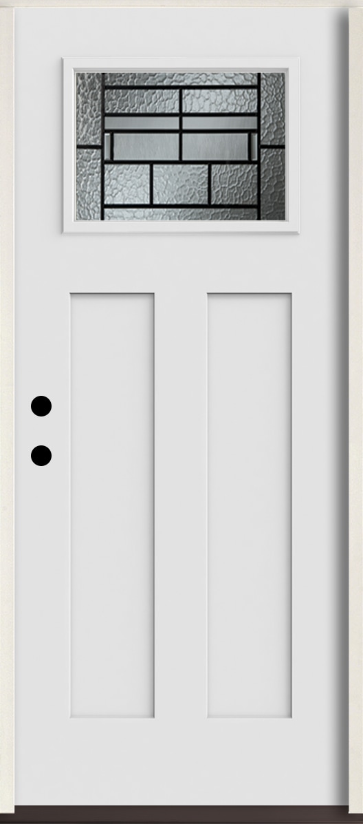 RELIABILT LO963747 Pembrook 36-in x 80-in x 4-5/8-in Fiberglass Craftsman Right-hand inswing Arctic White Paint Painted Prehung Front Door Insulating core