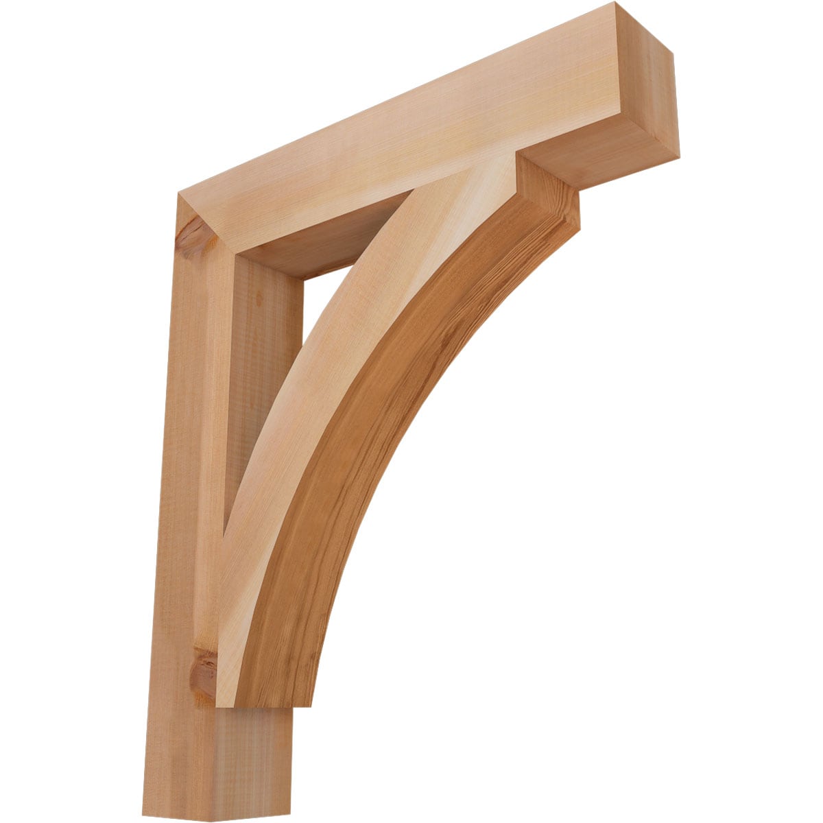 Ekena Millwork BKT04X22X26THR05SWR Thorton block smooth 3-1/2-in x 22-in x 26-in Western red cedar Brown Wood Standard bracket