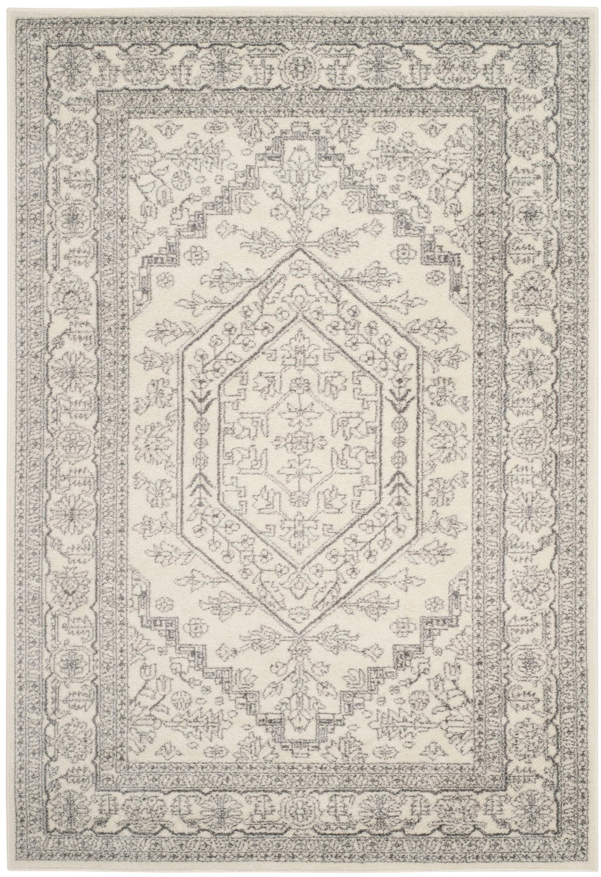 Safavieh ADR108B-6 Adirondack Herati 6 x 9 (ft) Loomed Polypropylene Ivory/Silver Rectangular Indoor Lodge Area rug