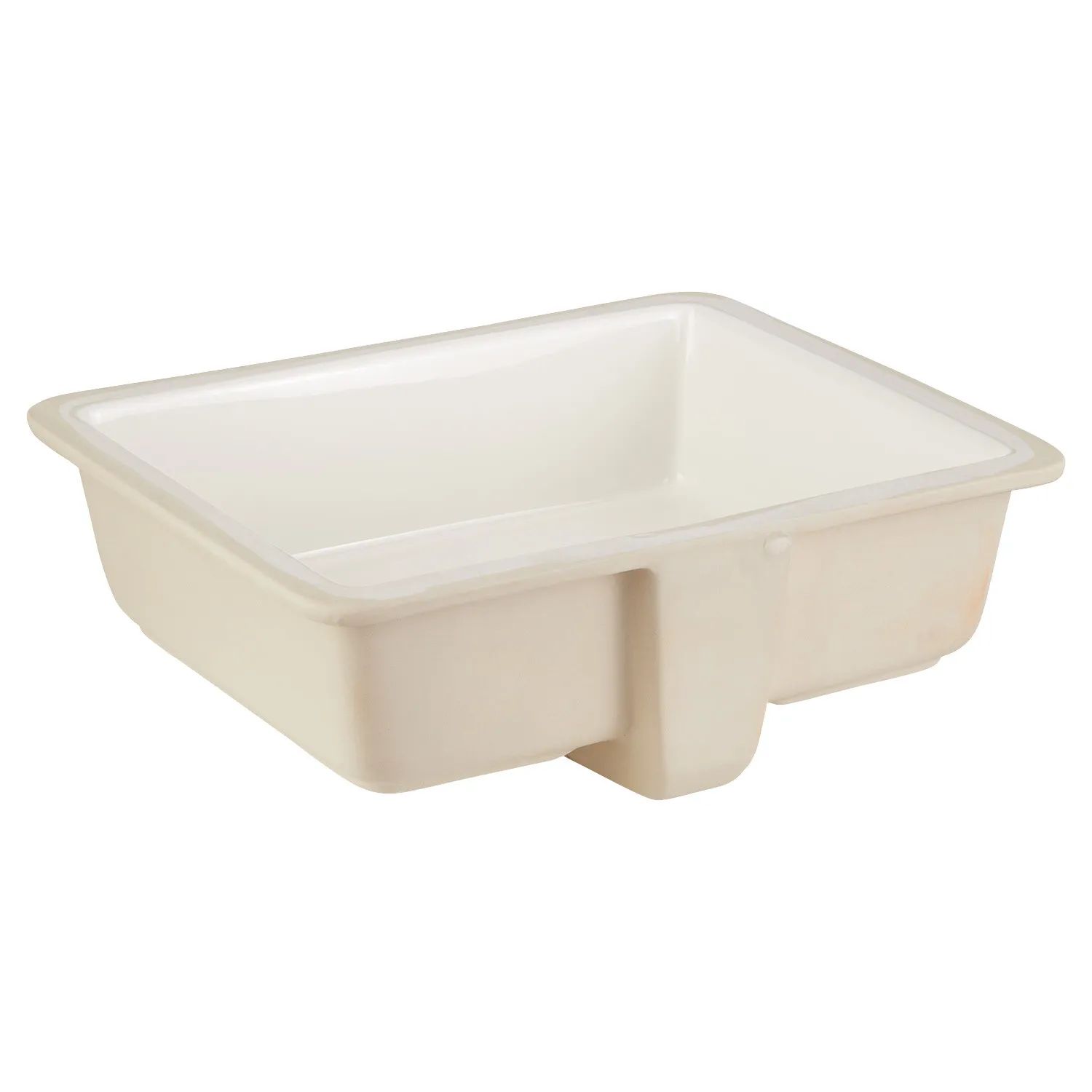 Signature Hardware 447965 Destin Porcelain 15.9375-in Undermount Rectangular Transitional Biscuit Bathroom Sink