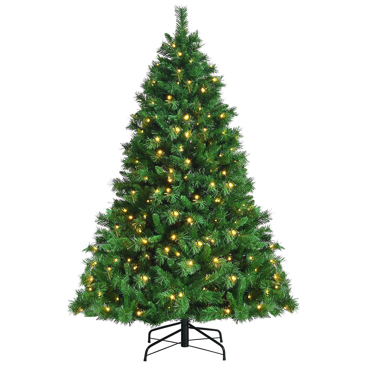 WELLFOR CM-HJY-23537US 6-Feet Pre-lit Artificial Christmas Tree with White LED Lights