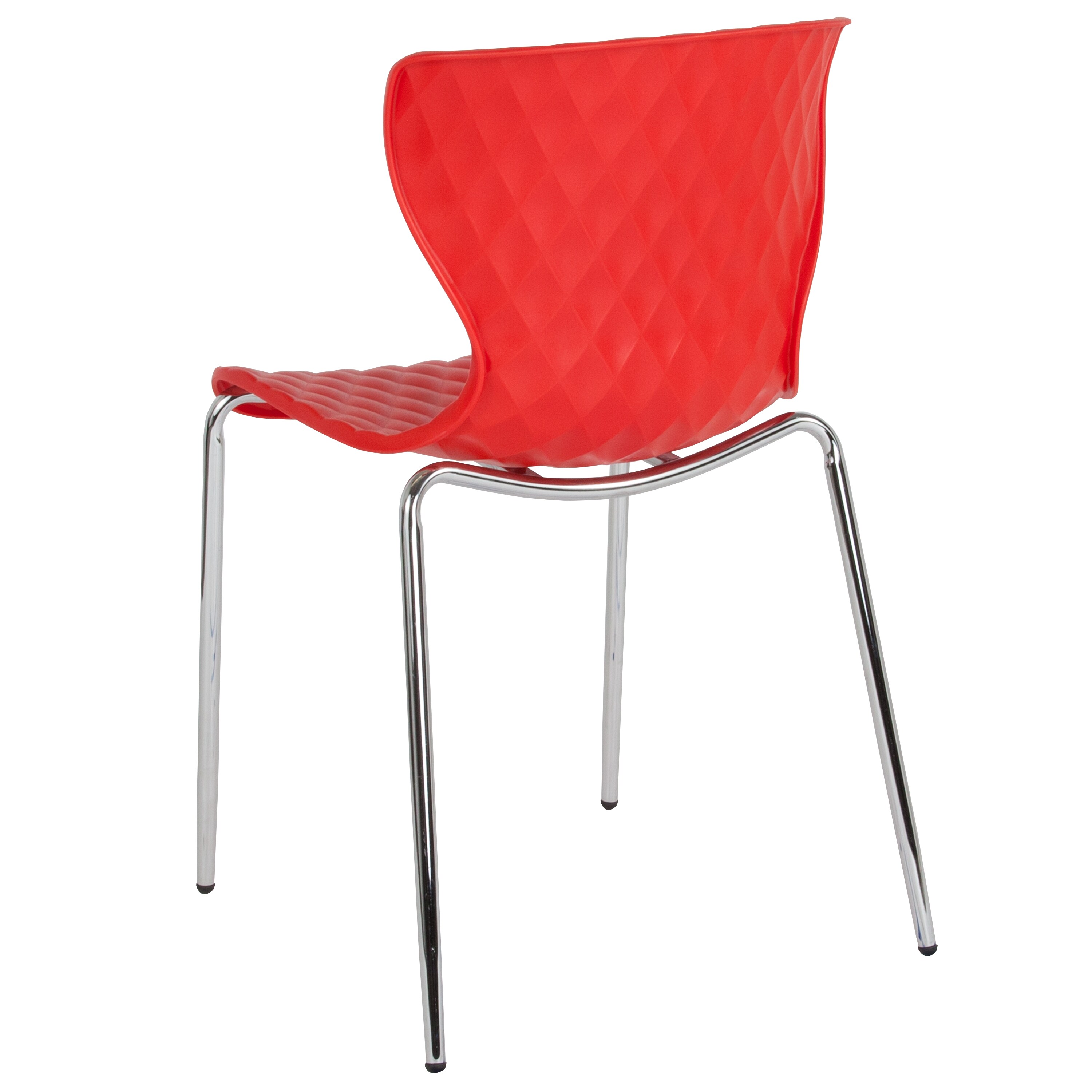 Lowell Red Diamond Quilted Plastic Stack Chair