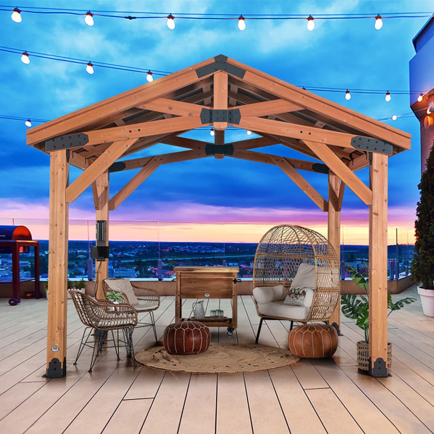 Norwood 12x10 Cedar and Steel Outdoor Gazebo