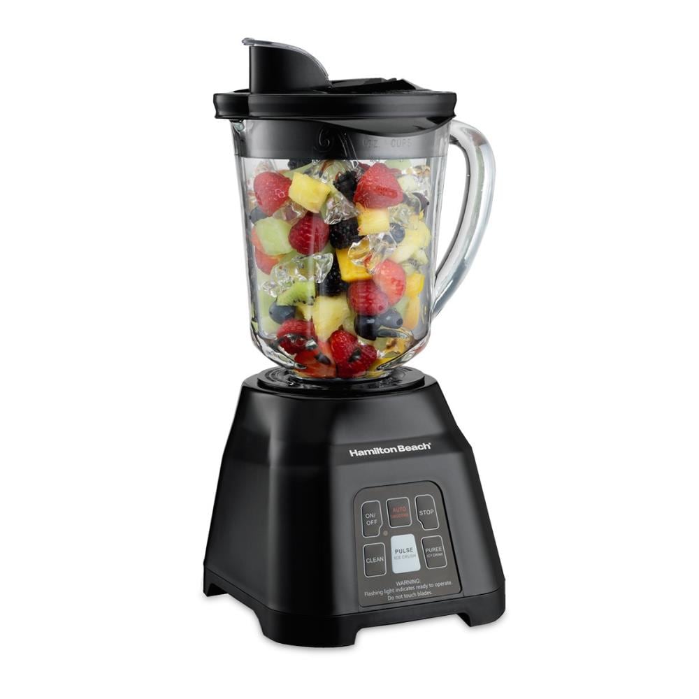 Hamilton Beach Power Elite Blender with 12 Functions for Puree, Ice Crush,  Shakes and Smoothies and 40oz BPA Free Glass Jar, Black & 10-Cup Food
