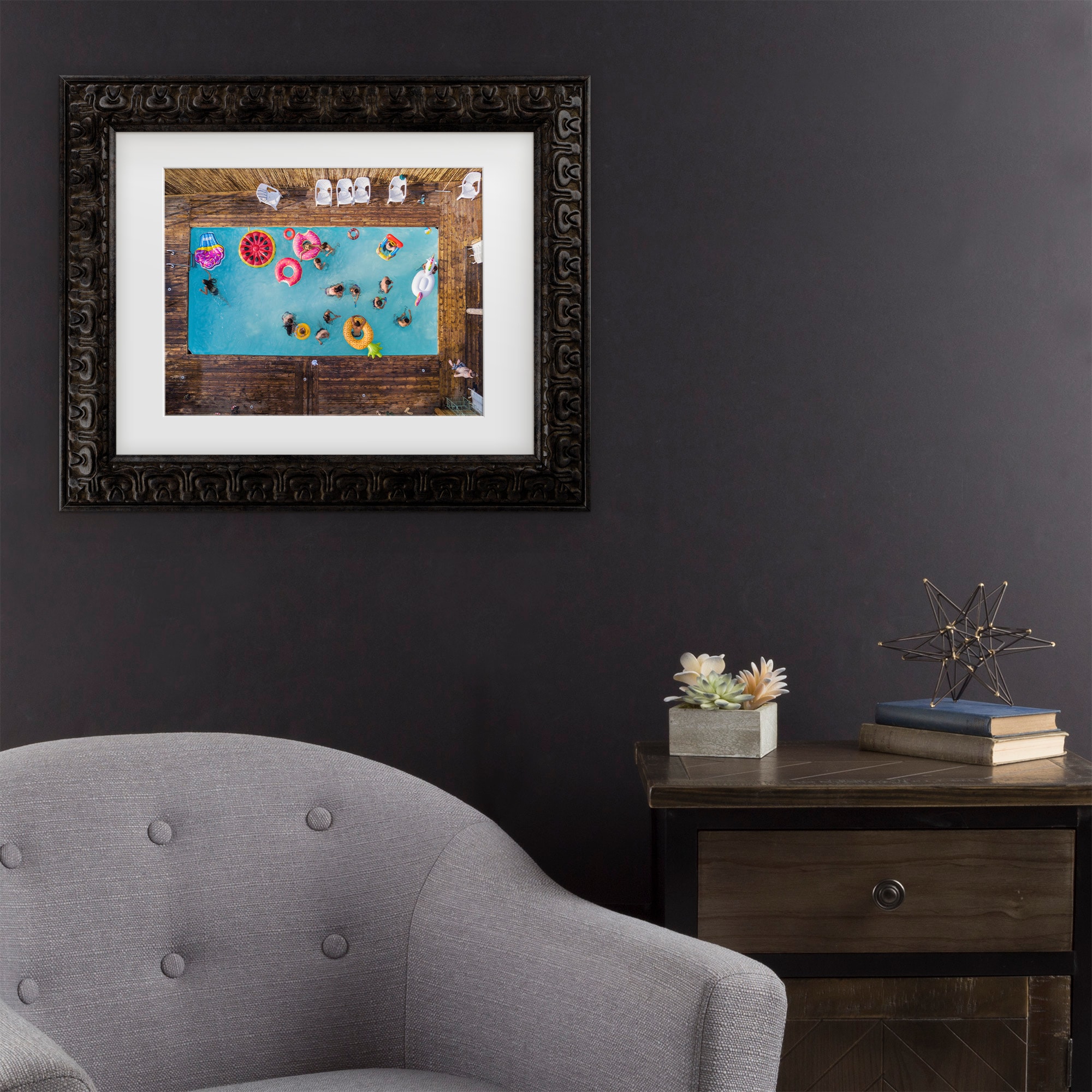 Trademark Fine Art 1X10910-DG1114MF Hymn For The Weekend Or Adar Dark Gold Frame Wood Framed 11-in H x 14-in W Modern Canvas Print