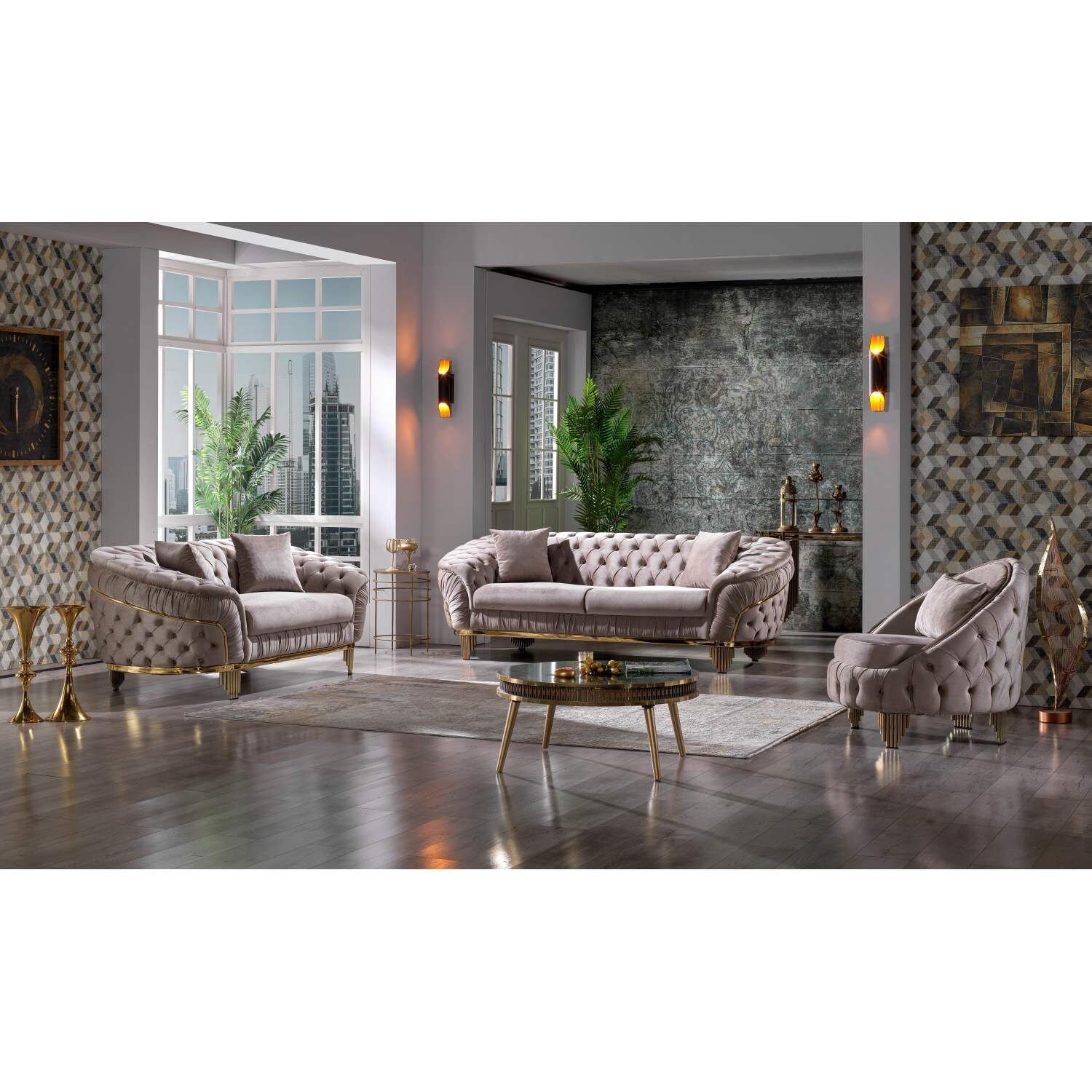 JASMODER 698781347744 Vanessa 2 Pc Taupe