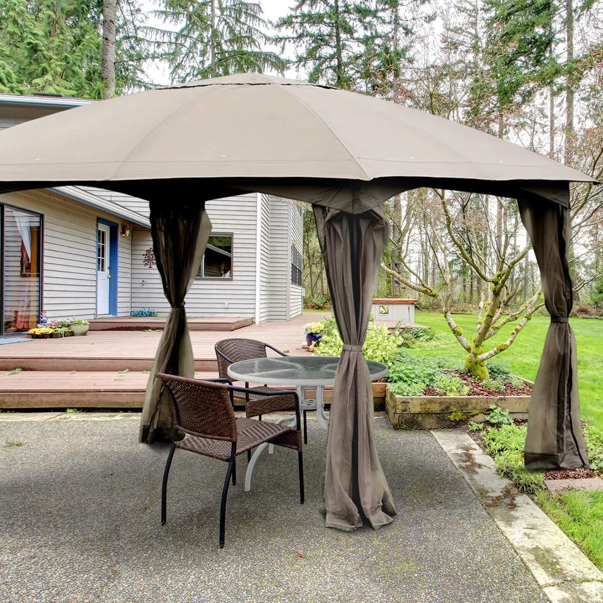 WELLFOR LWAROP75 Wood-Resin-Gazebos - View #7