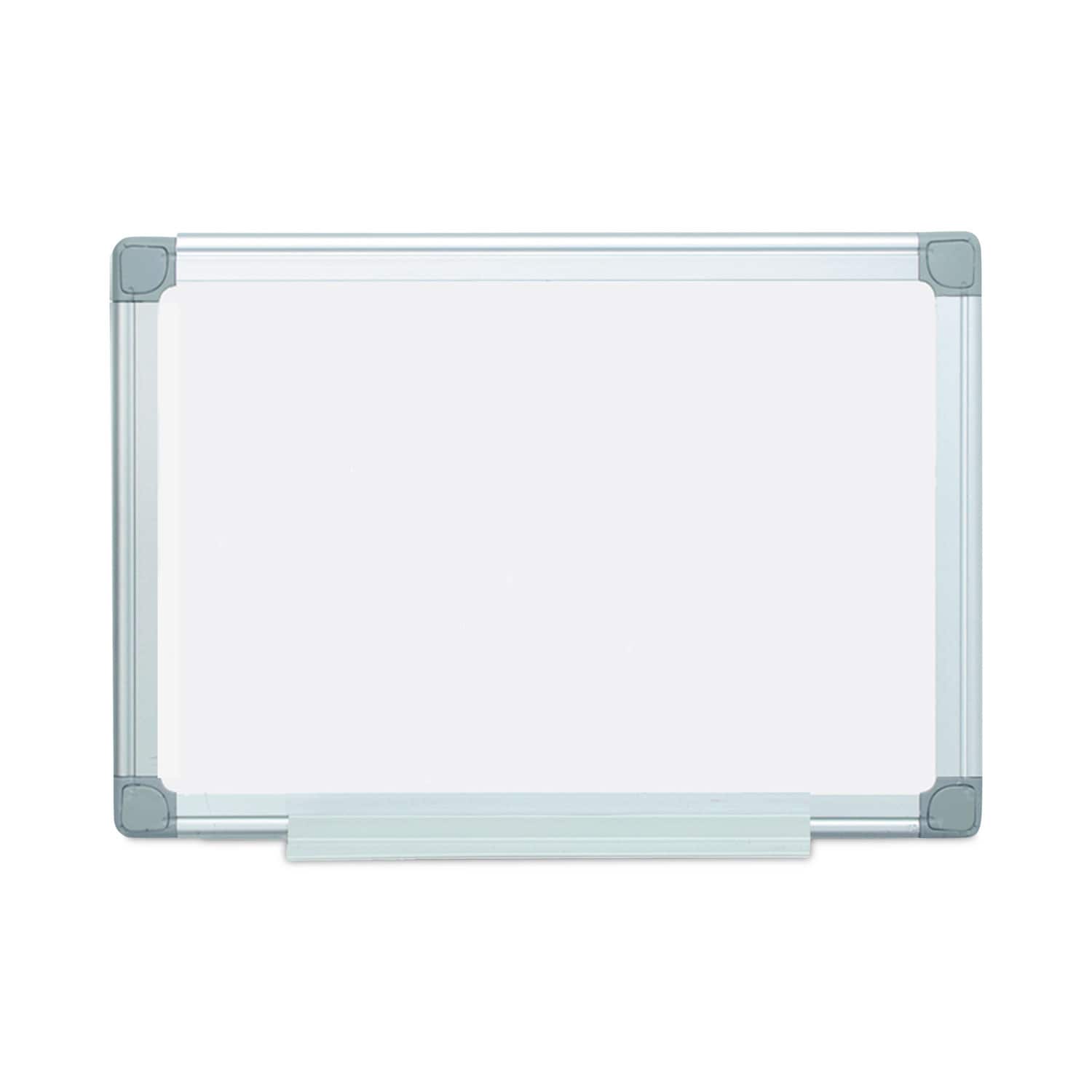  ESNBVCMA0200790 MasterVision Earth Silver Easy Clean Dry Erase Board Reversible 24 x 18 White Surface Silver Aluminum Frame