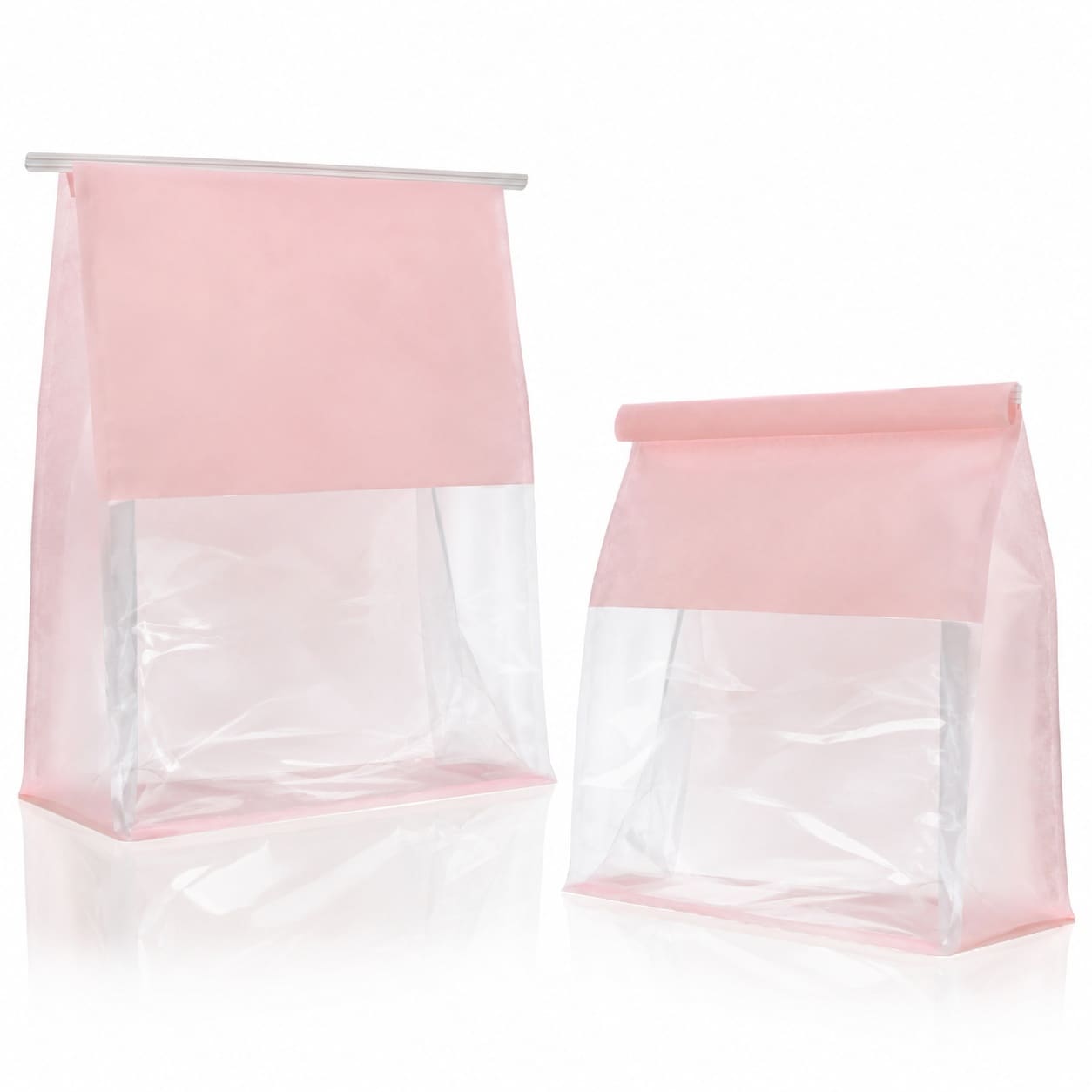 Aoibox  50 Pack 8 7 in x 4 3 in x 11 in Pink Paper Bread Bags with Window and Tin Tie Tab for Bakery Loaves