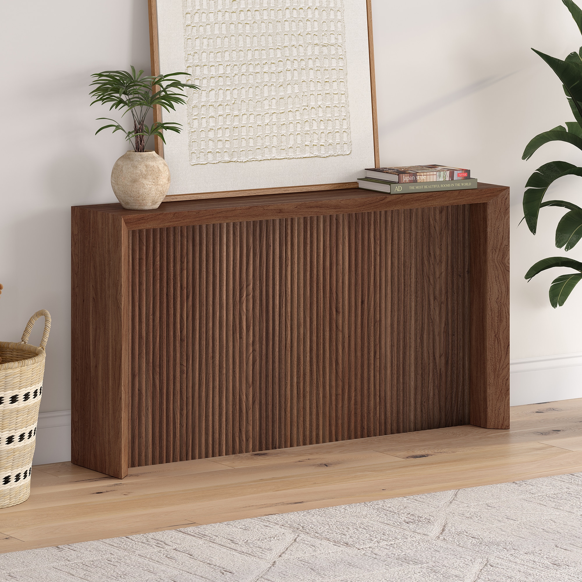 Hailey Home AT2342 Piedmont Modern Satin Walnut Console table