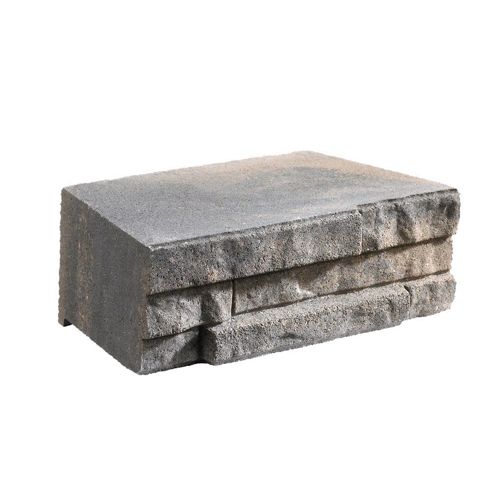  604708CHT 3.0-Inches H x 9.0-Inches L x 6.0-Inches D Charcoal/Tan Concrete Retaining wall block