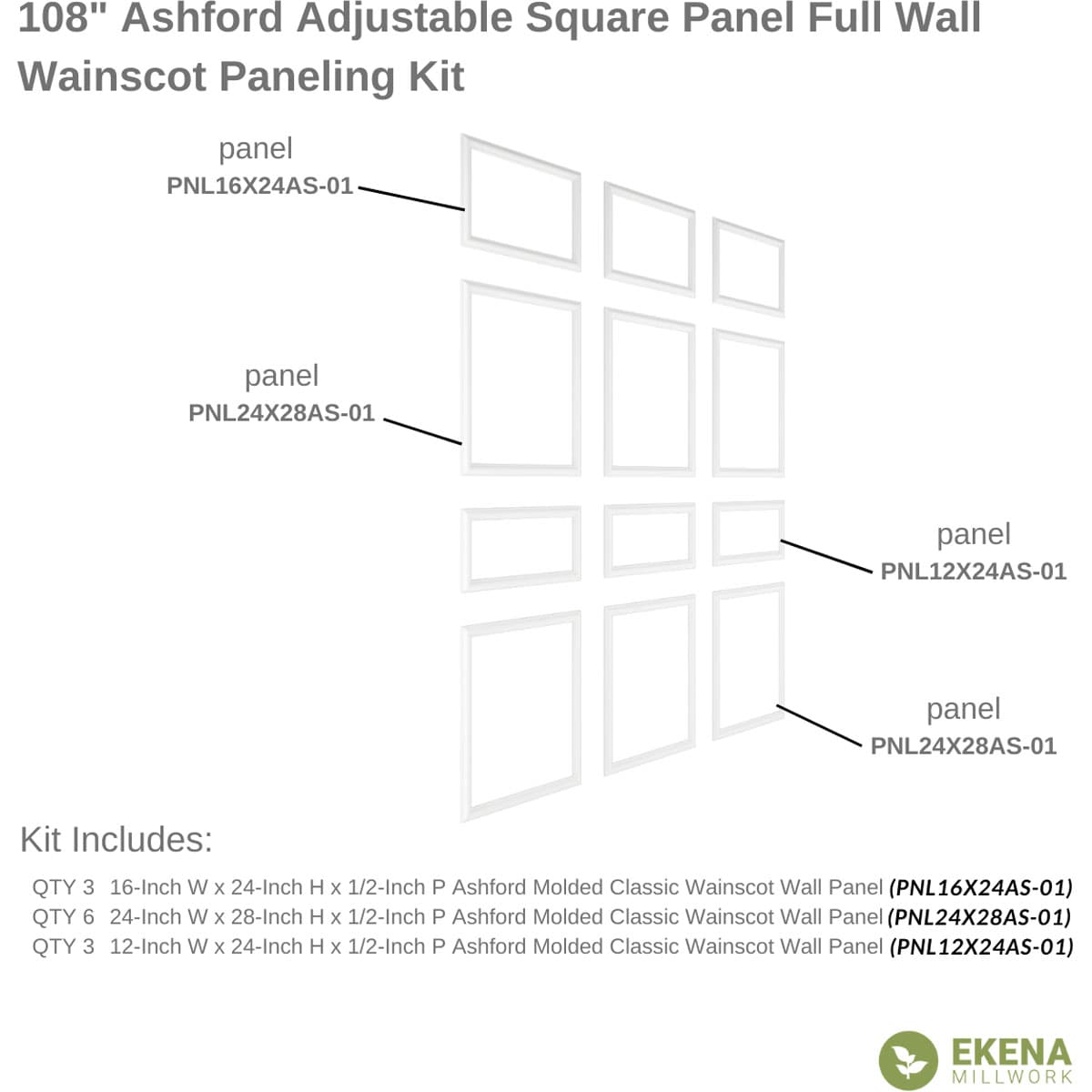 Ekena Millwork HBW08X08X250DWA Wall-Panels - View #13