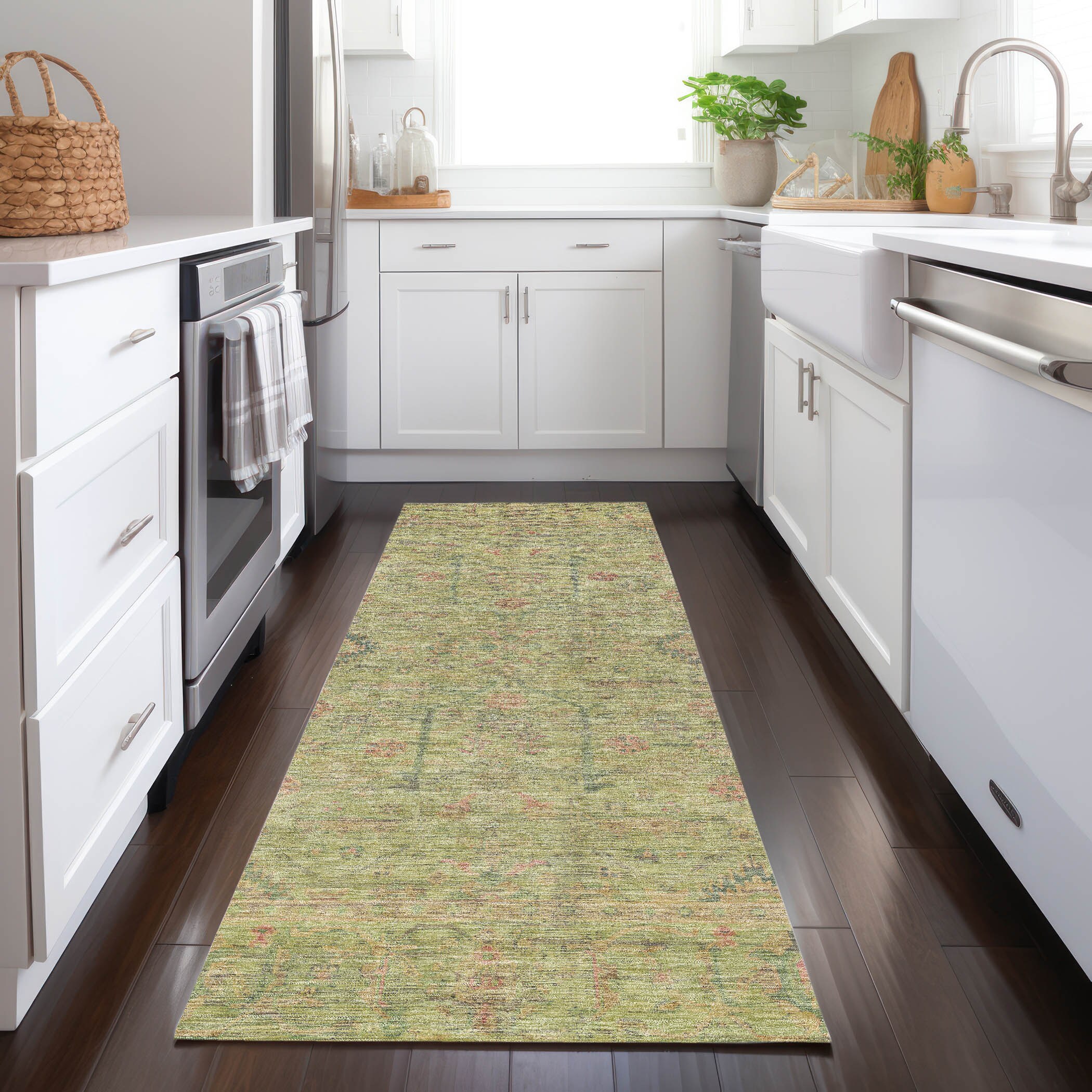 Addison Rugs ACN1136AL2X8 Chantille ACN1136AL 2 x 7 (ft) Loomed Aloe Rectangular Indoor/Outdoor Geometric Machine washable Pet Friendly Area rug
