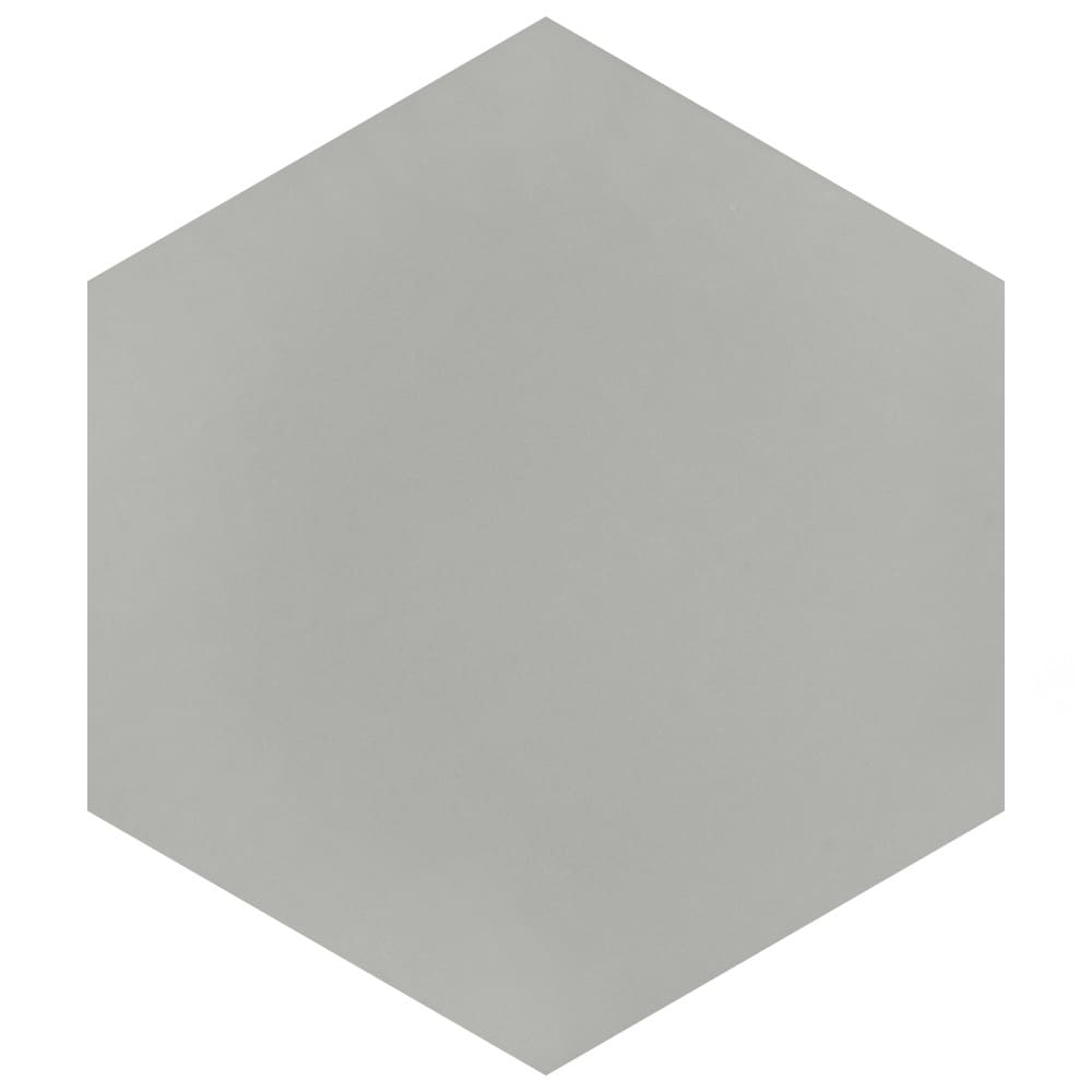 Affinity Tile S1FCD10STX Sample- Textile Basic Hex Silver 9-in x 10-in Satin Porcelain Hexagon Floor and Wall Tile