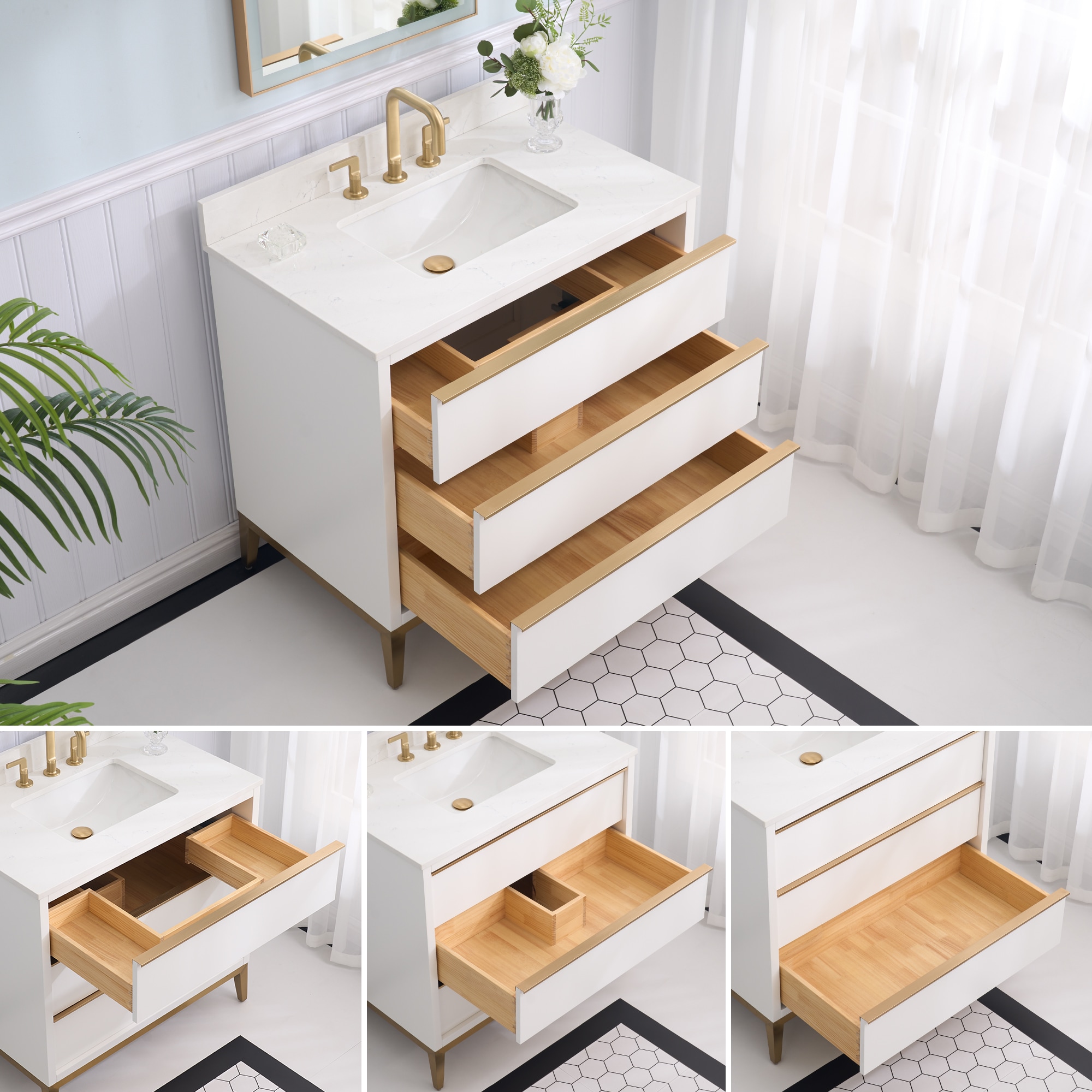 WELLFOR NOLAN36QZ-WT Bath-Vanity-Combo - View #5