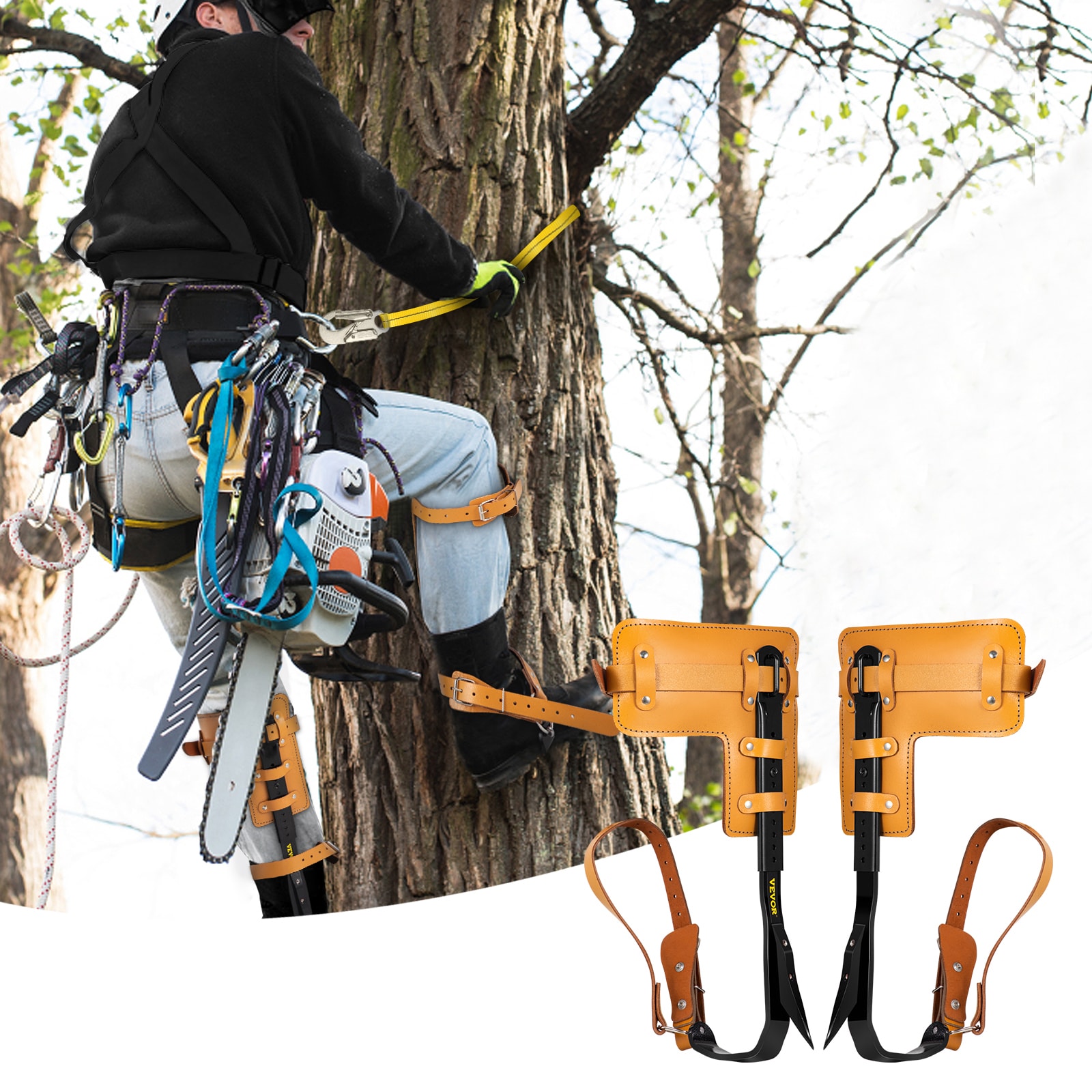 VEVOR 220 lbs Load Tree Climbing Spike Plastic and Metal