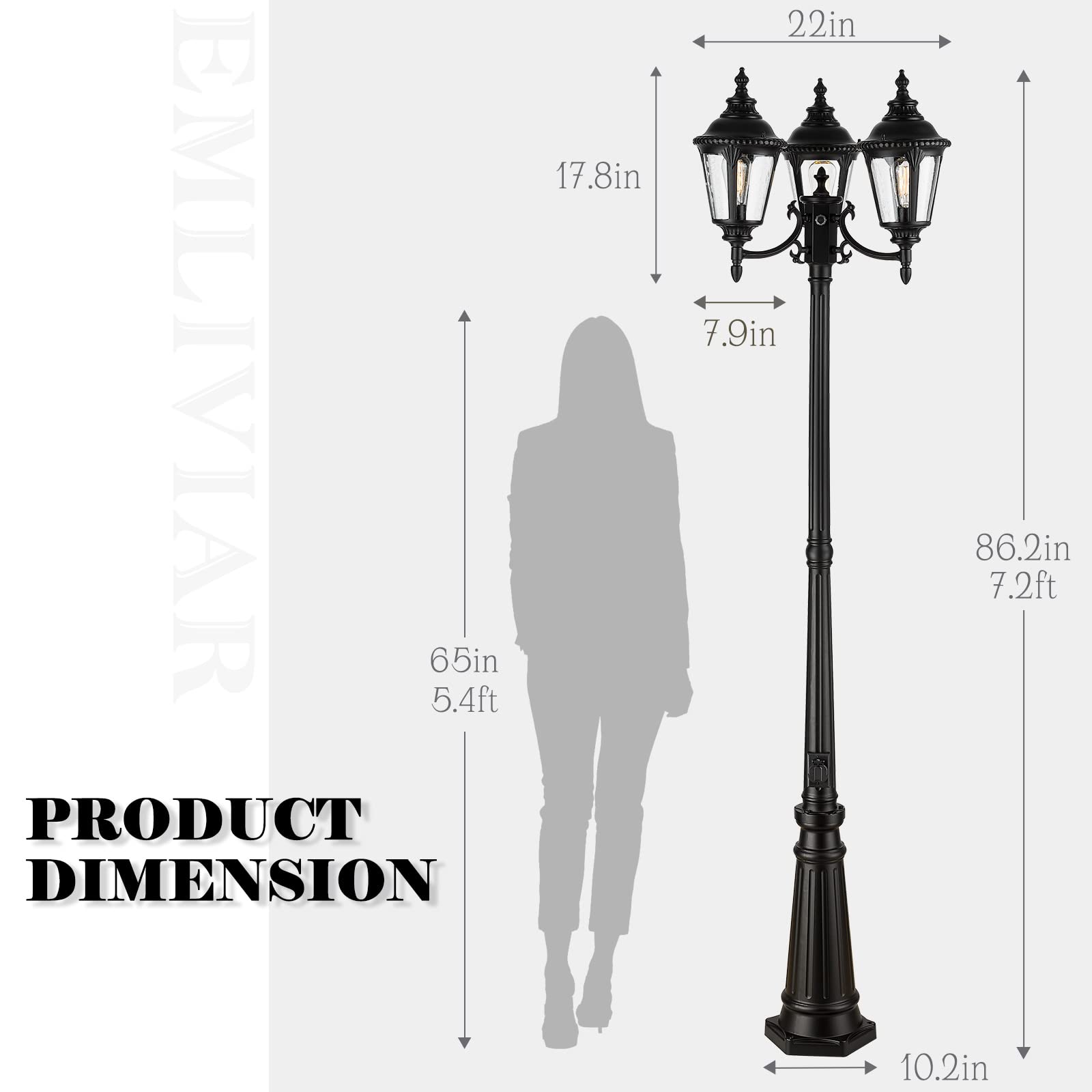 LTMATE LSWE251PL-3 PC+G BK Complete-Post-Lights - View #2