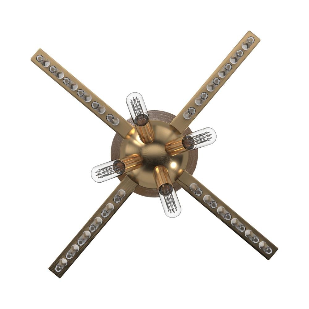 Vintage Inspired Clear Glass & Antique Brass Ceiling Light