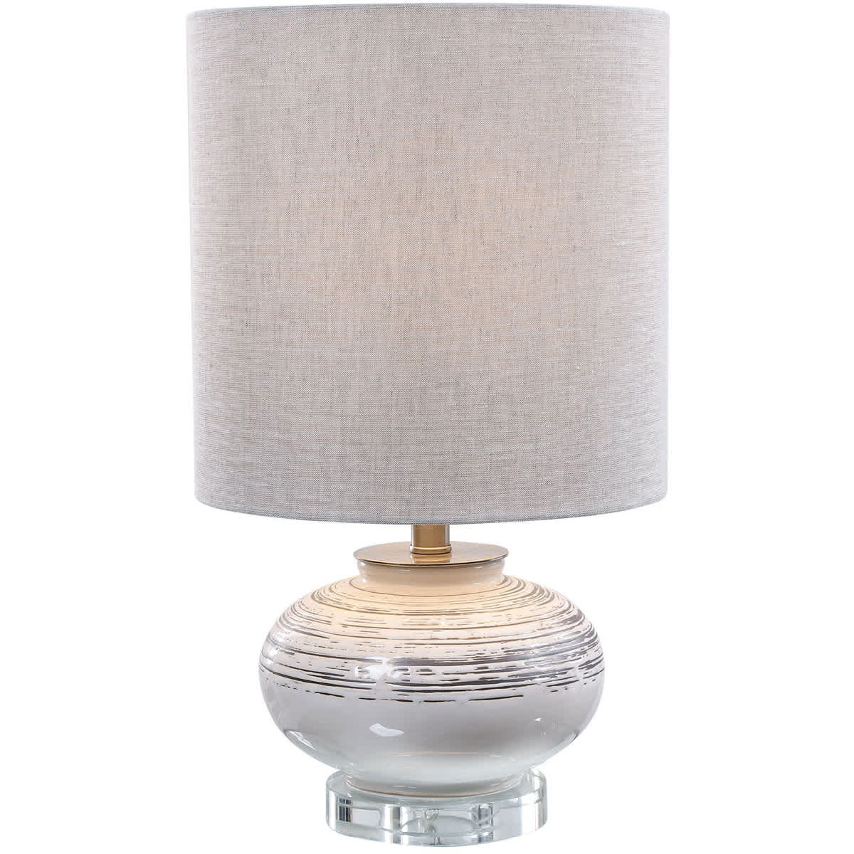 Uttermost 1959210 28443-1 Lenta Table Lamp Off-white with Dark Bronze Ceramic