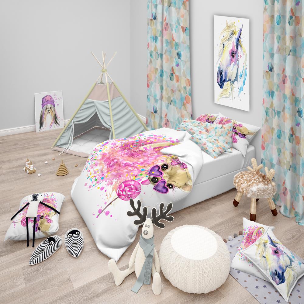 Designart BED13392-T N/AN/A 3 -Piece Pink Twin Duvet cover Set