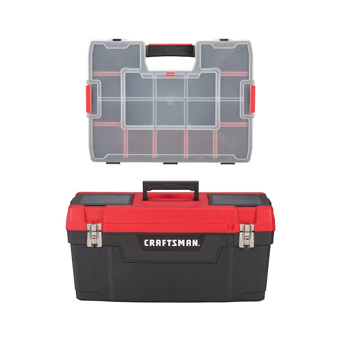 Shop CRAFTSMAN 25-in (No Drawer Slides) Plastic Lockable Tool Box