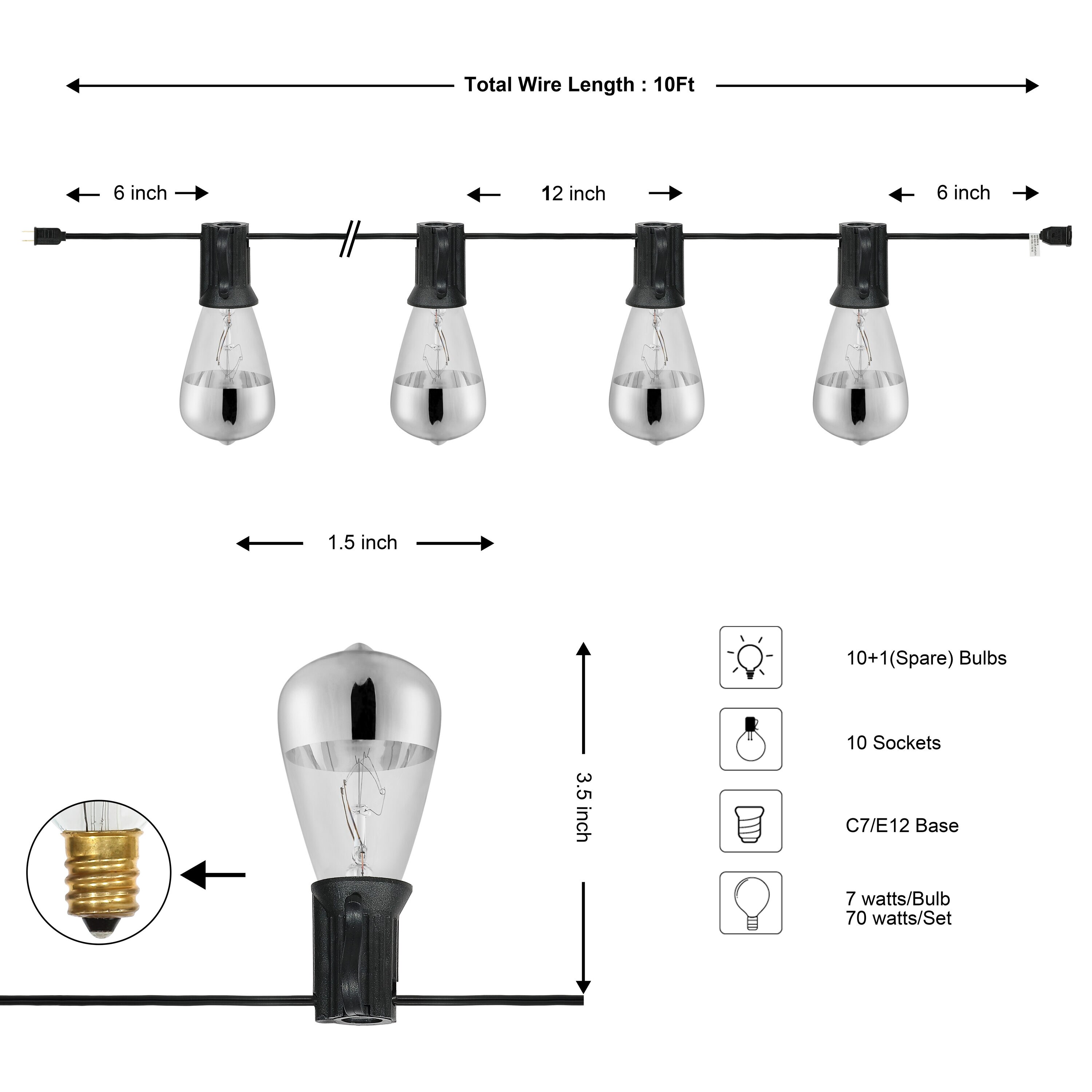 JONATHAN  Y JYL8704A Patio-String-Lights - View #5