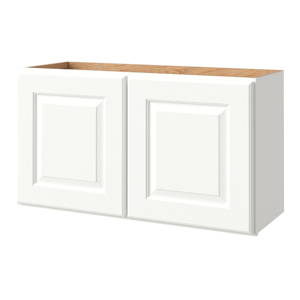 Tilson 33-in W x 18.625-in H x 12-in D Linen Wall Fully Assembled Cabinet (Raised Panel Square Door Style) in White | - allen + roth 856TS