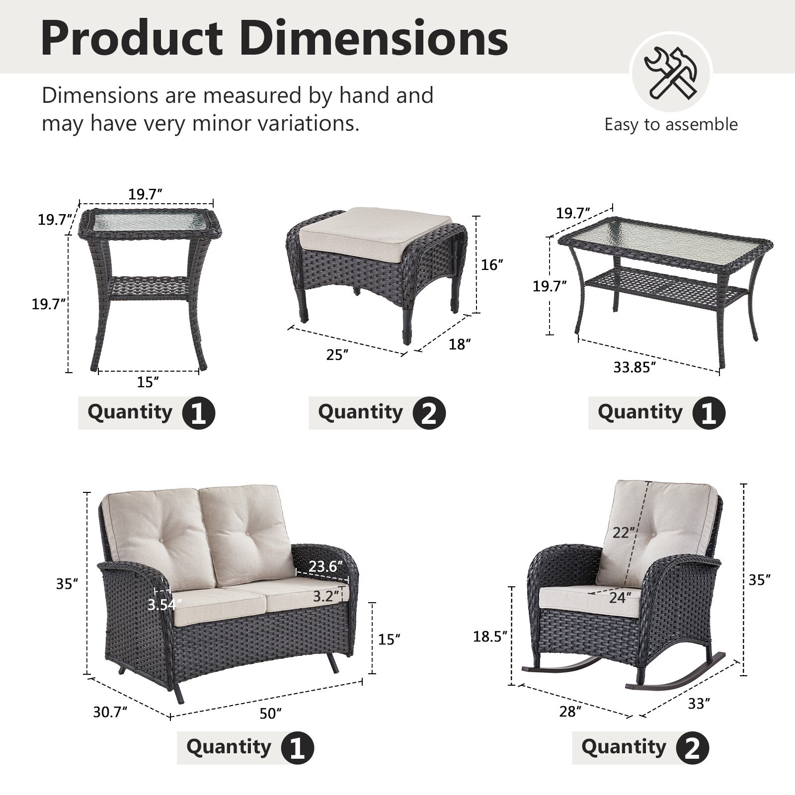 Rilyson FSKWBL306012G5040-2 Patio-Conversation-Sets - View #15