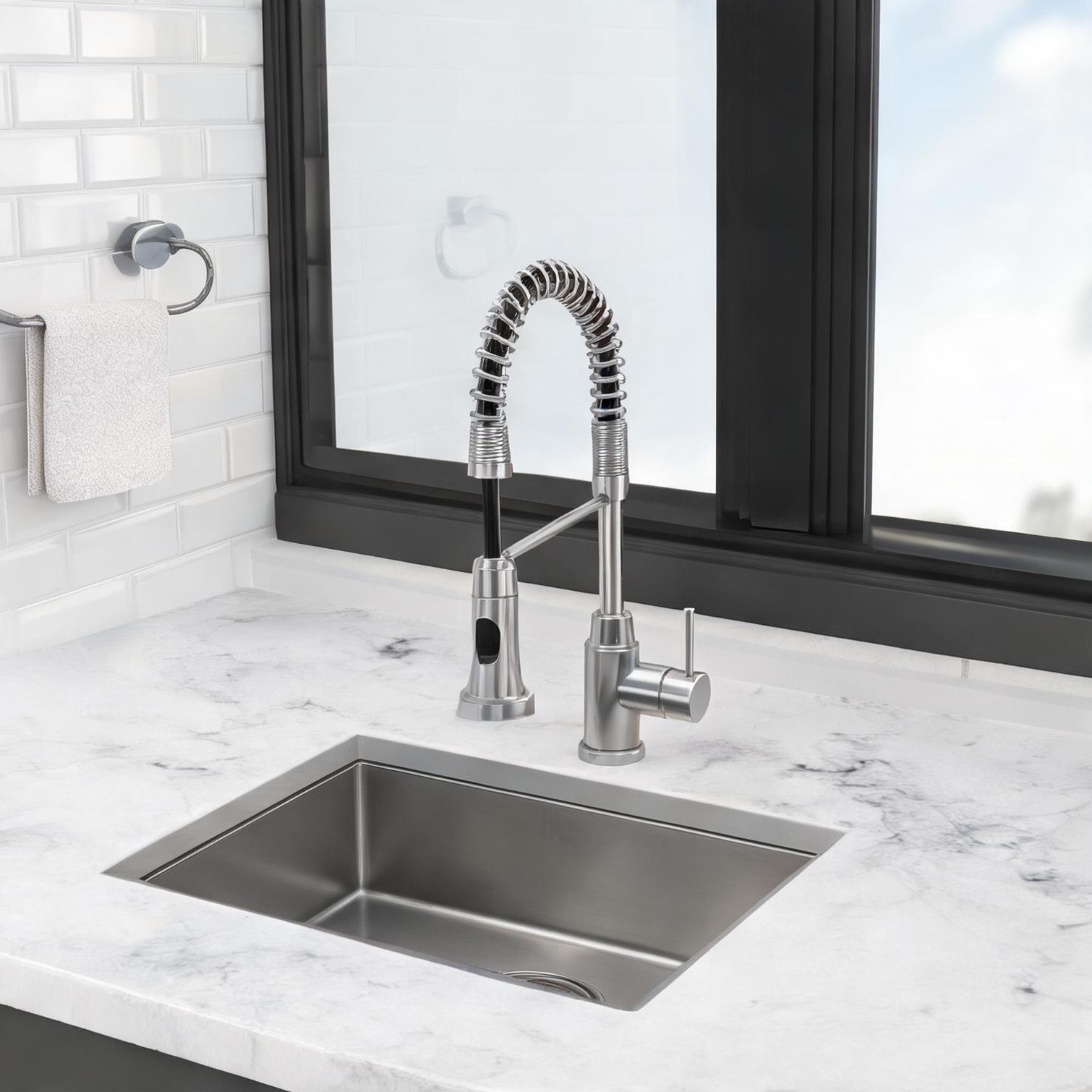 Naturefalls Brushed Nickel Stainless Steel Undermount Kitchen Sink for Wheelchair Access 18 x 16 x 5.5 Inches