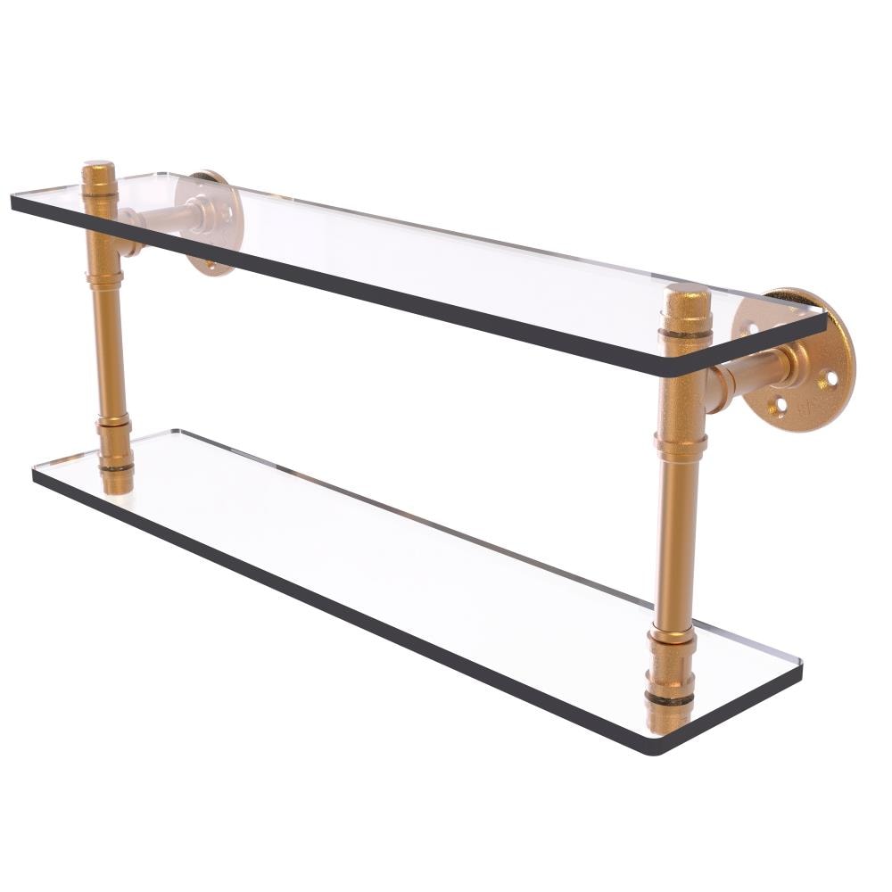 Allied Brass P-420-22-DGS-BBR Pipeline Brushed Bronze 2 -Tier Metal Wall mount Bathroom Shelf ( 22-in x 9.4-in x 5-in )