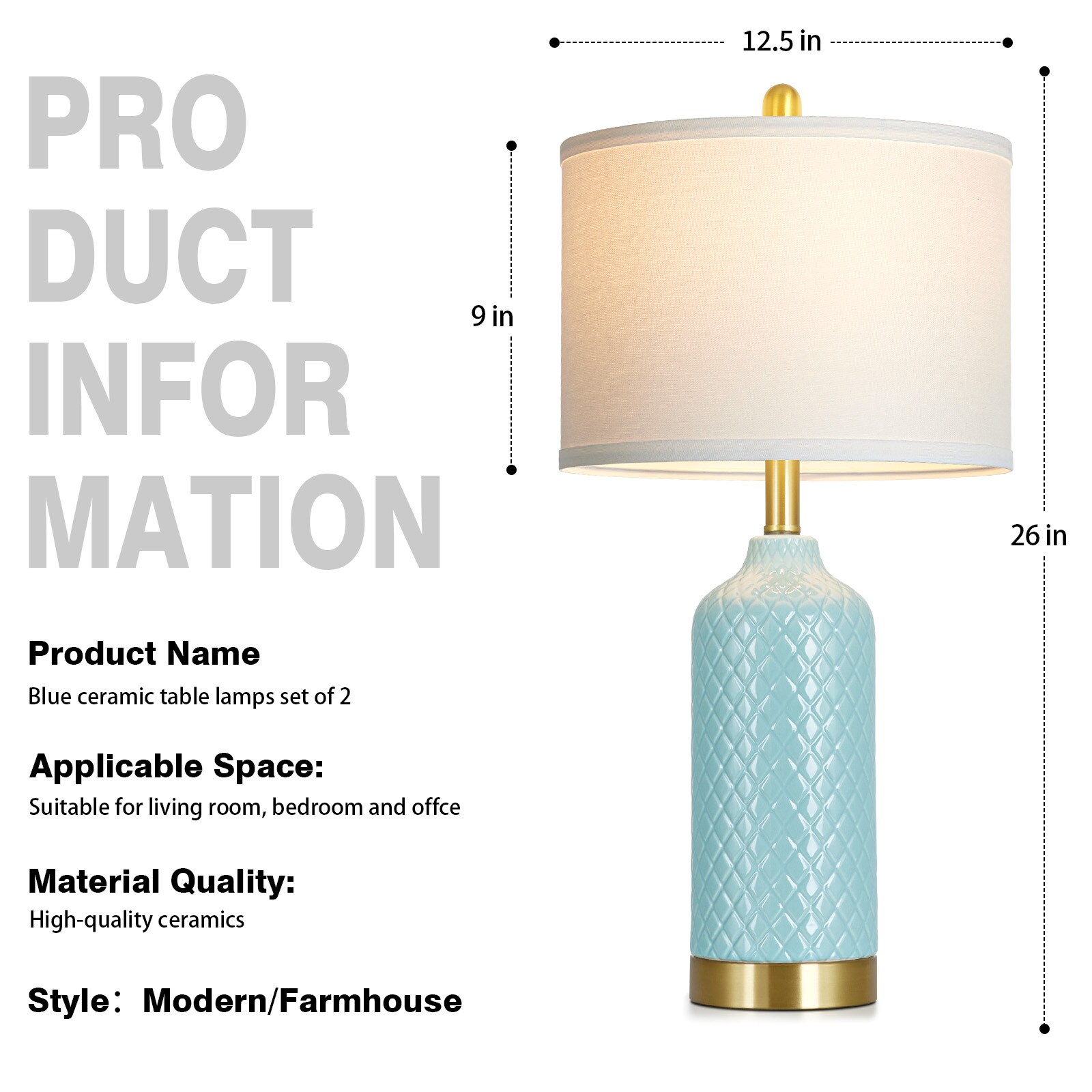 UrFurnishings TD-863 Table-Lamps - View #4
