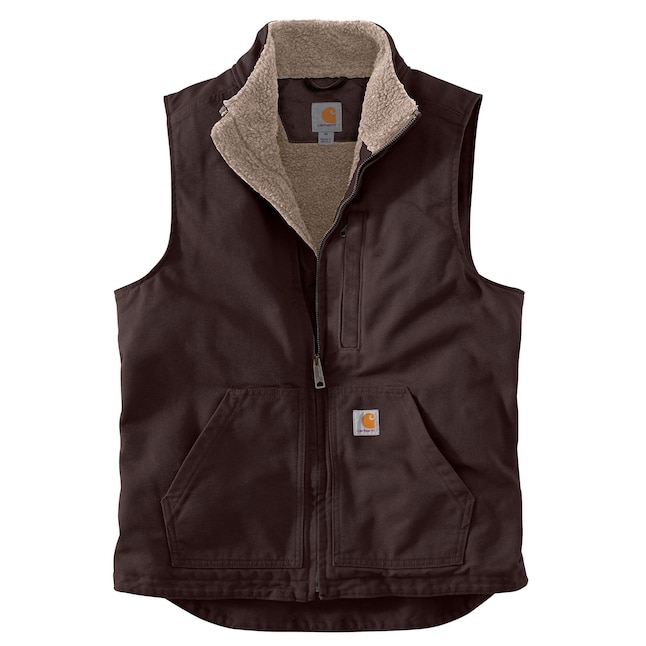 Carhartt Men's Brown Polyester Fleece-lined Vest (Medium Tall) at Lowes.com