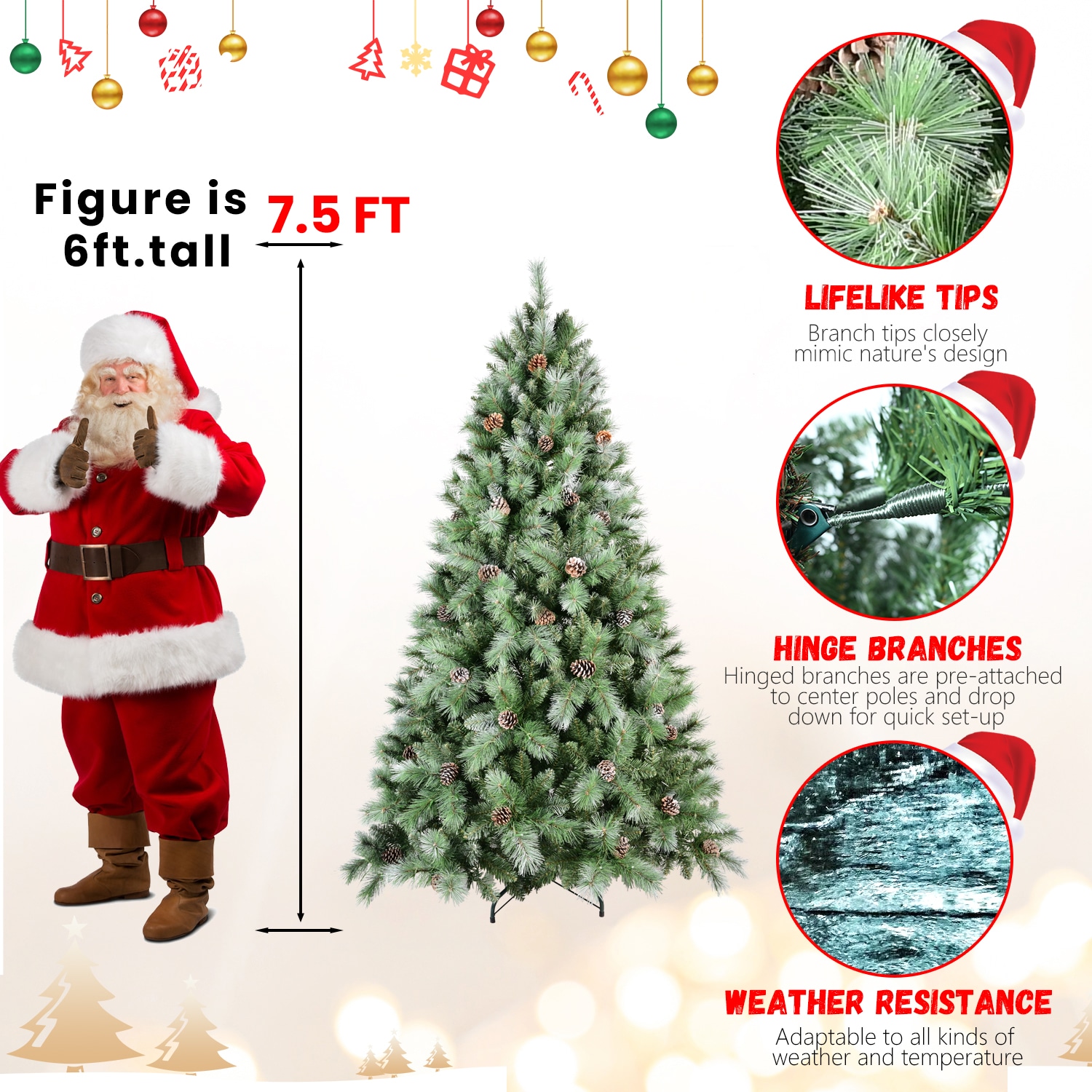 AAZJ NBC-CM64212UL Artificial-Christmas-Trees - View #5