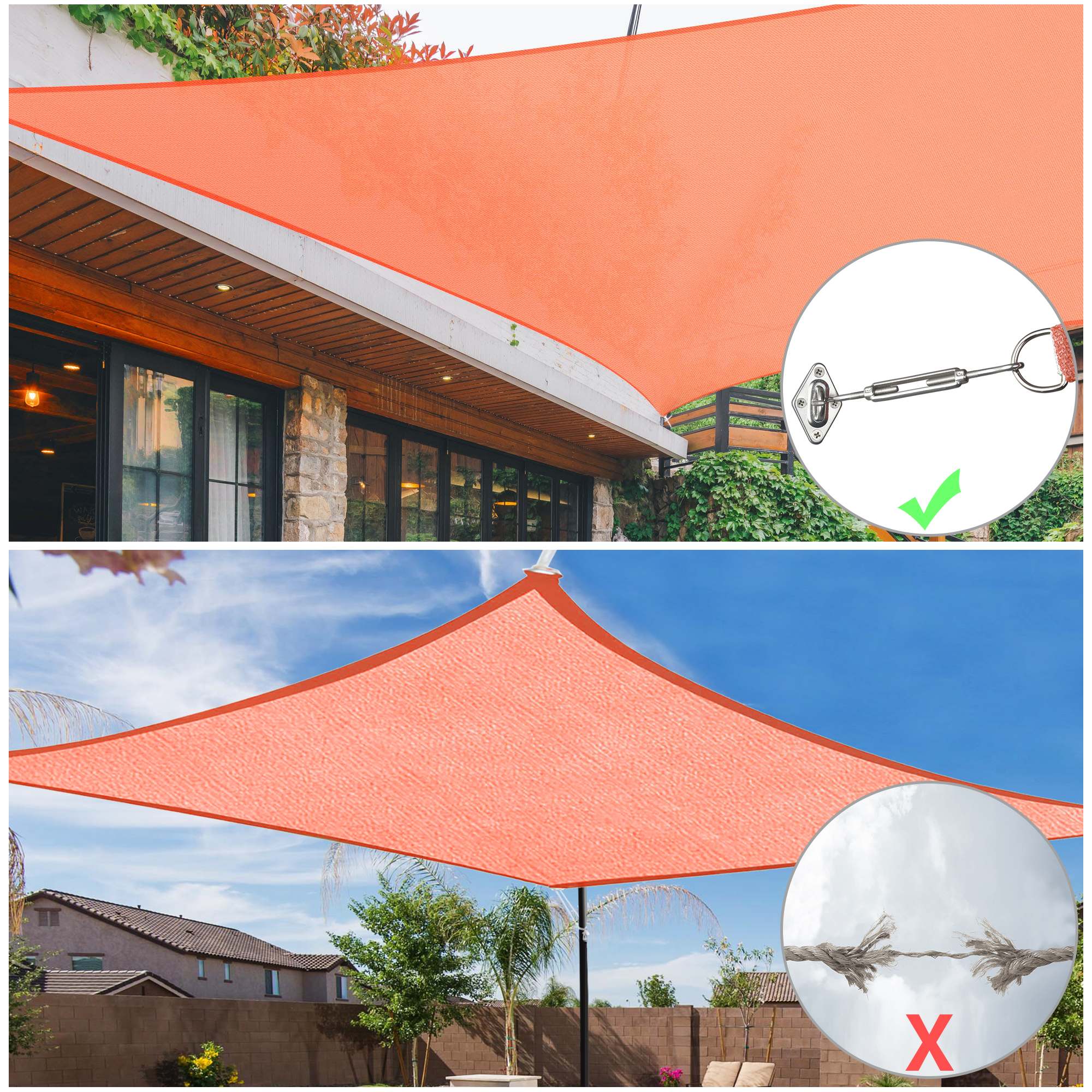 Yescom 07SSS023-HDW-R6IN-LO Shade-Sail-Fabric-Access - View #3