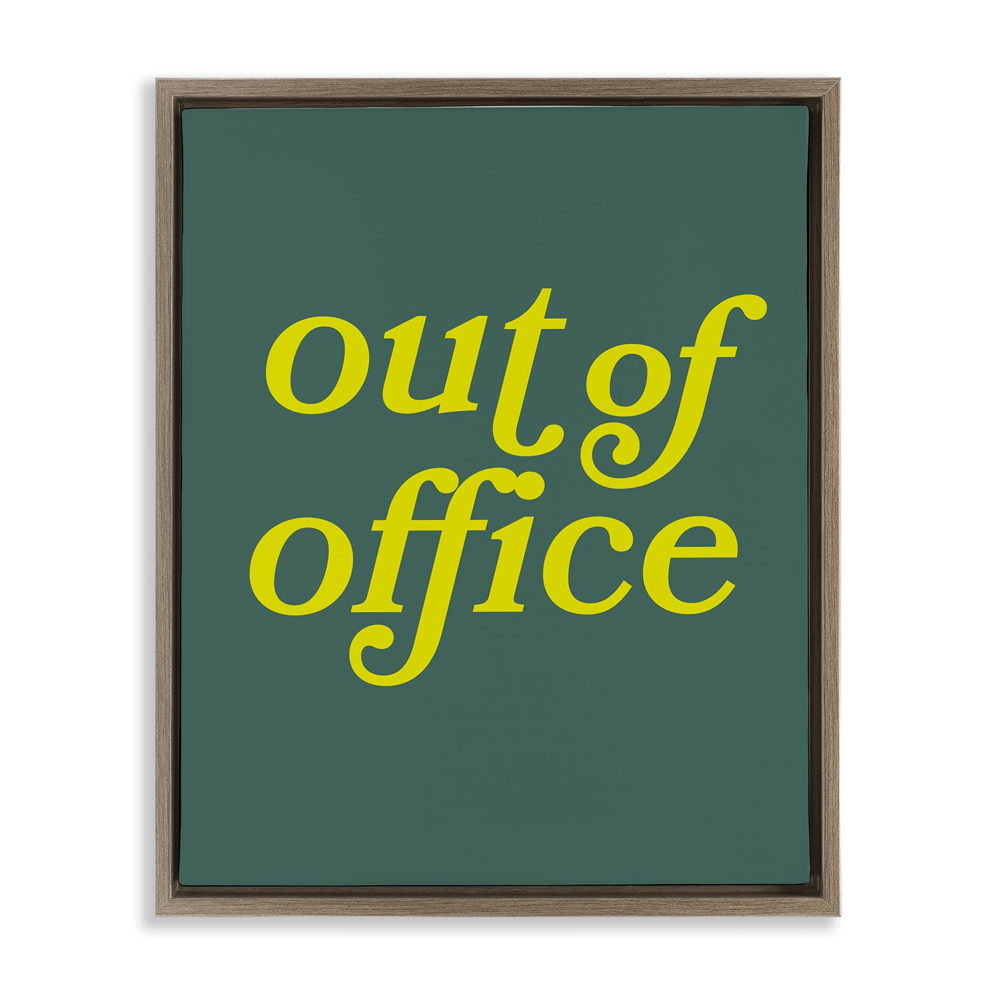 Stupell Industries BS-378-FFE-24X30 Minimal Out Of Office Brown Framed Floater Canvas Wall Art By Victoria Barnes 25 x 31