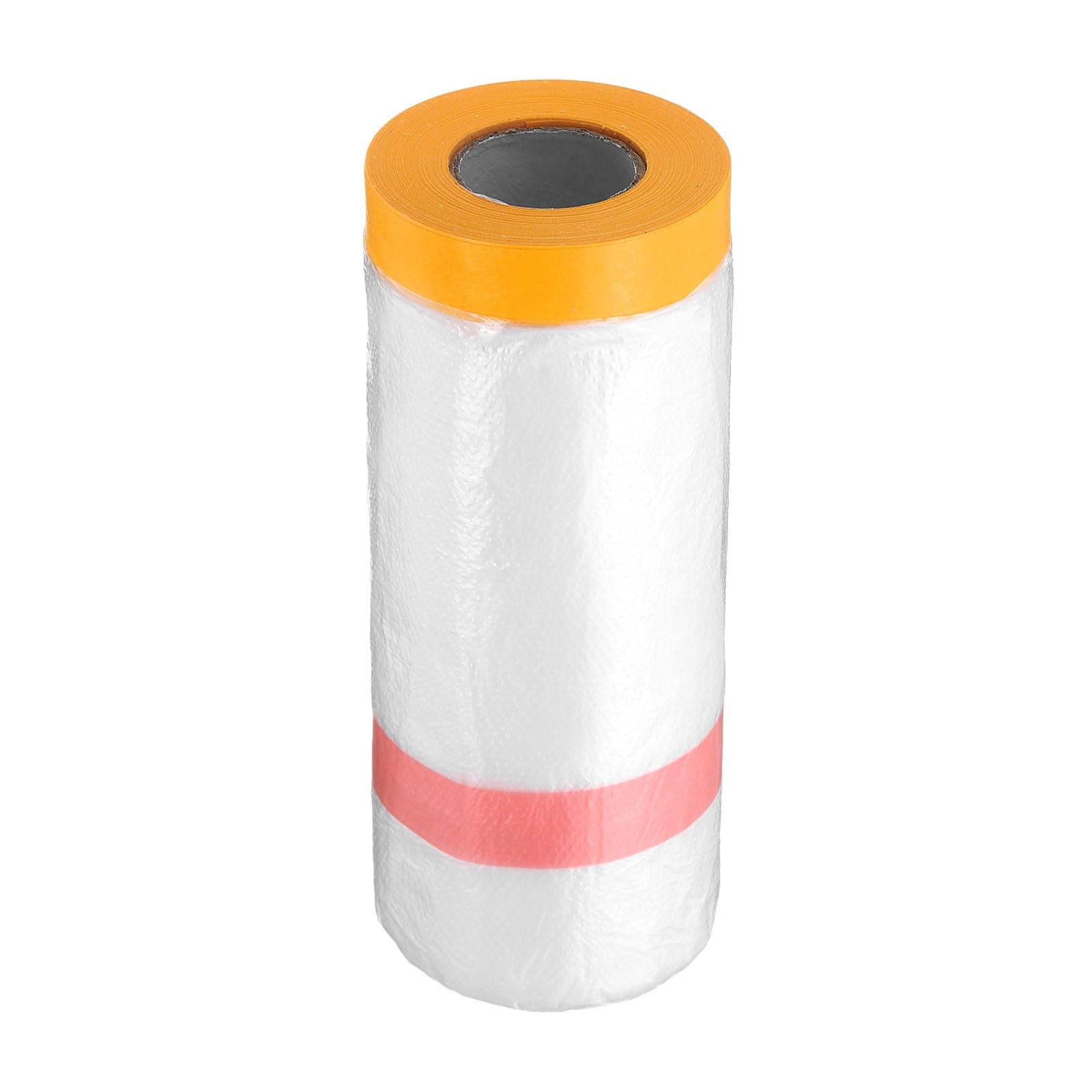 KHKFY  Pre Taped Masking Film 43 Point 3 Inch x 65 Point 6 Foot Double Adhesive Tape and Drape Painters Plastic Drop Cloth for Automotive